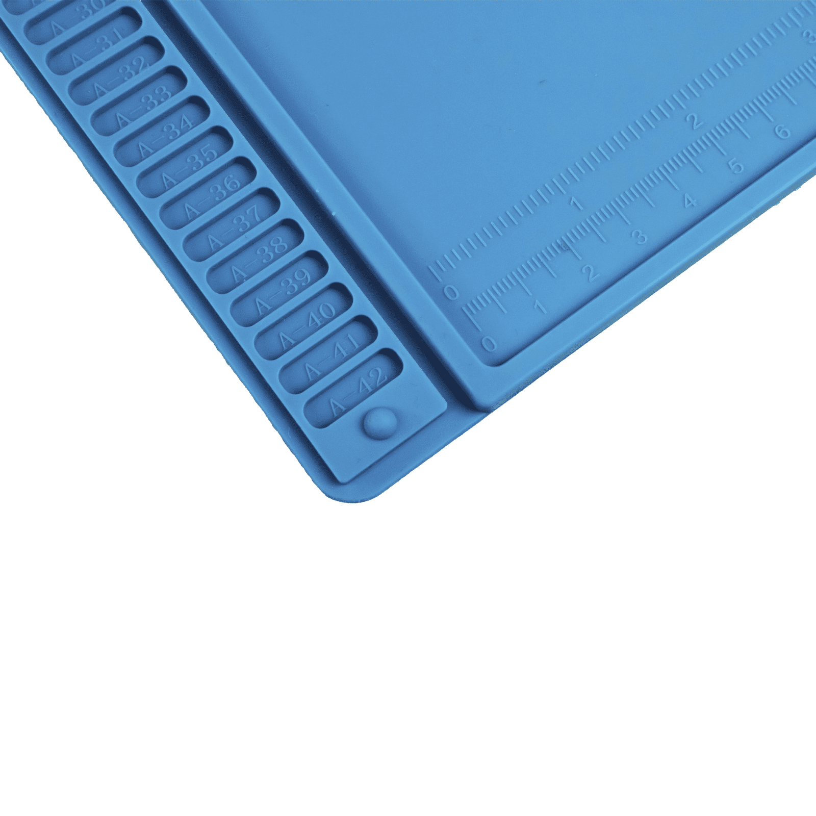 Tapete de silicona resistente al calor con areas magnéticas y de almacenamiento de componentes, ideal para la reparación de equipos y tarjetas electrónicas. PST-S03-001 - PRECISION