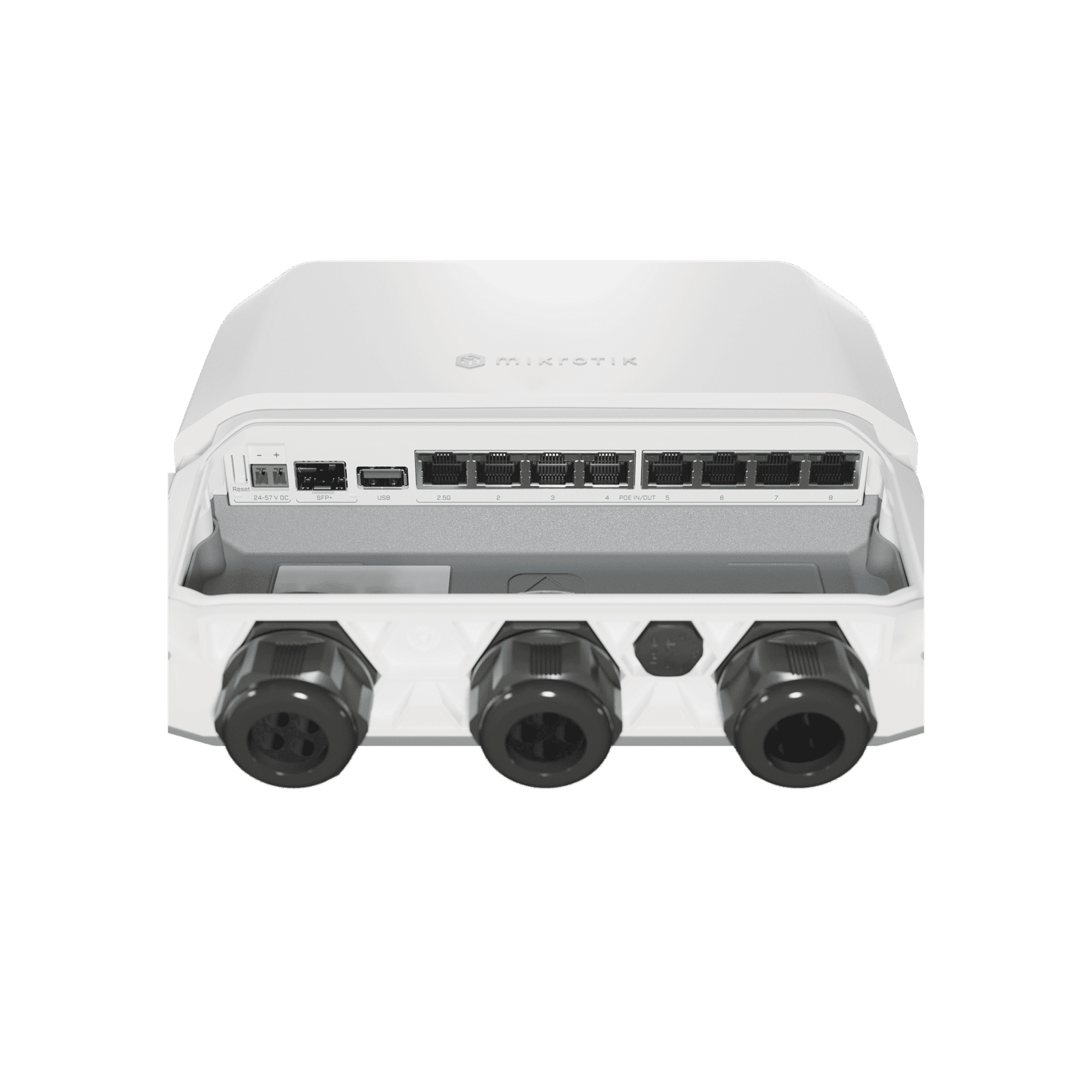 RB5009UPr+S+OUT 8 puertos PoE in/out, 1 SFP+, Solo RouterOS v7 para Exterior RB5009UPR+S+OUT - MIKROTIK
