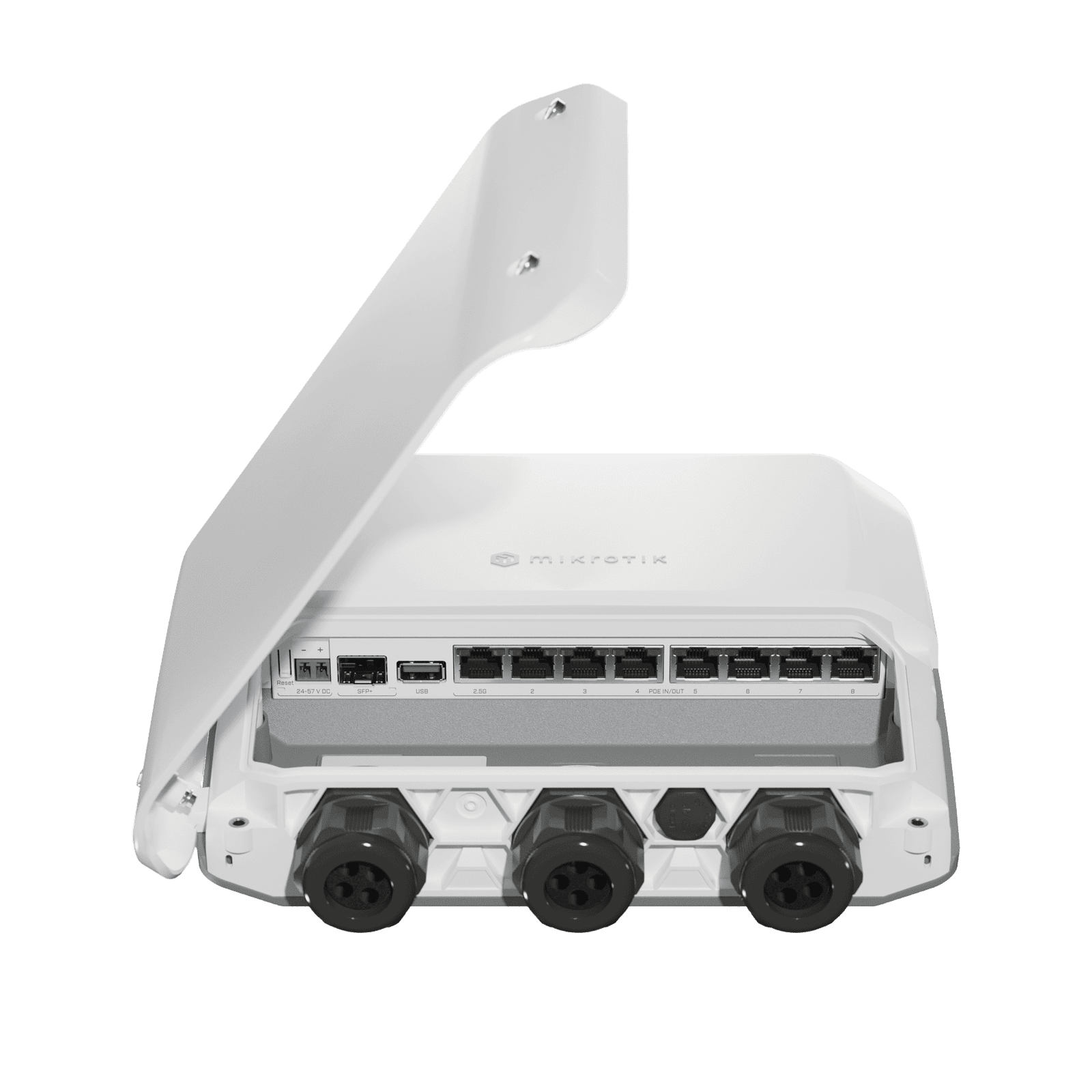 RB5009UPr+S+OUT 8 puertos PoE in/out, 1 SFP+, Solo RouterOS v7 para Exterior RB5009UPR+S+OUT - MIKROTIK