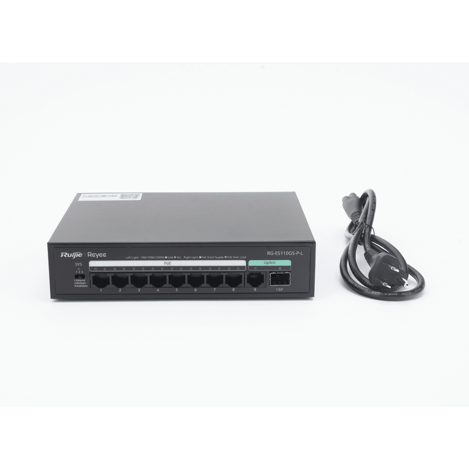 Switch PoE, no administrable, con 10 puertos 10/100/1000 Mbps Monitorearle en la Nube RG-ES110GS-P-L - RUIJIE