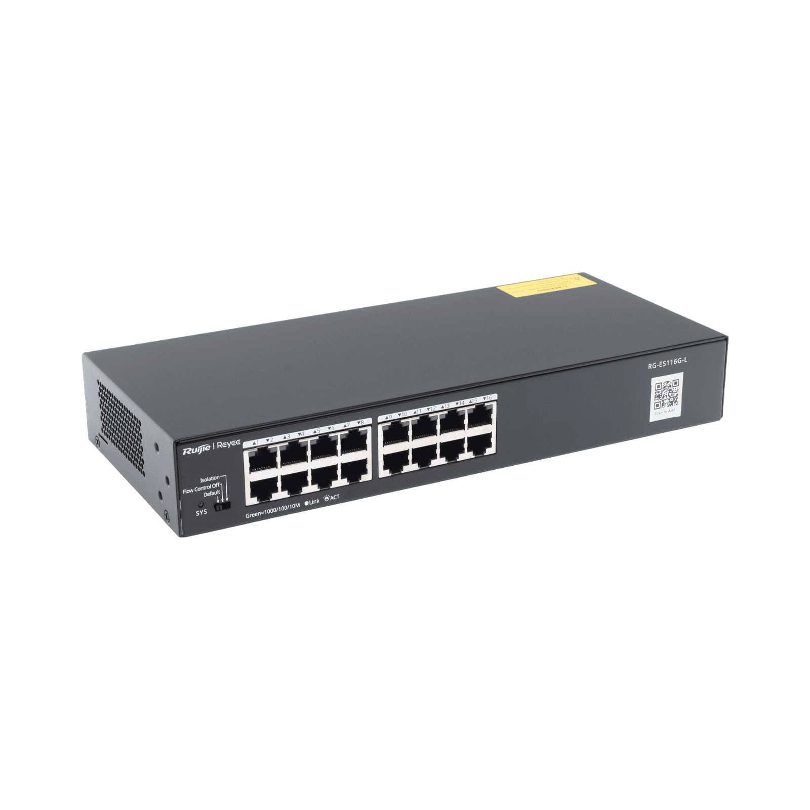 Switch no PoE, no administrable, con 16 puertos 10/100/1000 Mbps RG-ES116G-L - RUIJIE