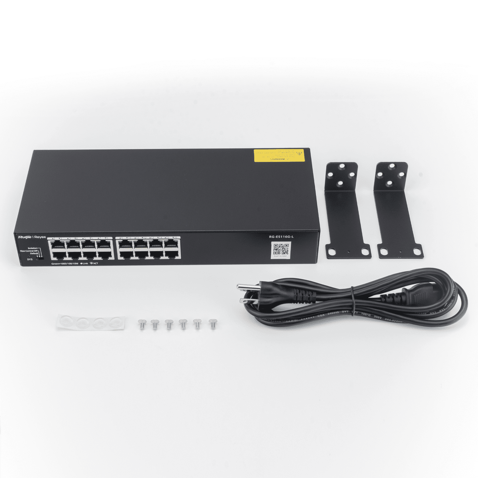 Switch no PoE, no administrable, con 16 puertos 10/100/1000 Mbps RG-ES116G-L - RUIJIE