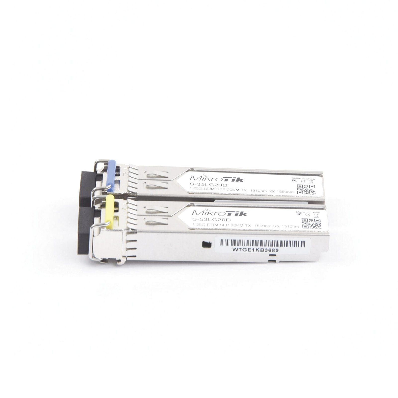 Transceptores MiniGbic SFP 1.25G LC WDM para fibra Mono Modo 20 Kms S-3553LC20D 136939 - MIKROTIK