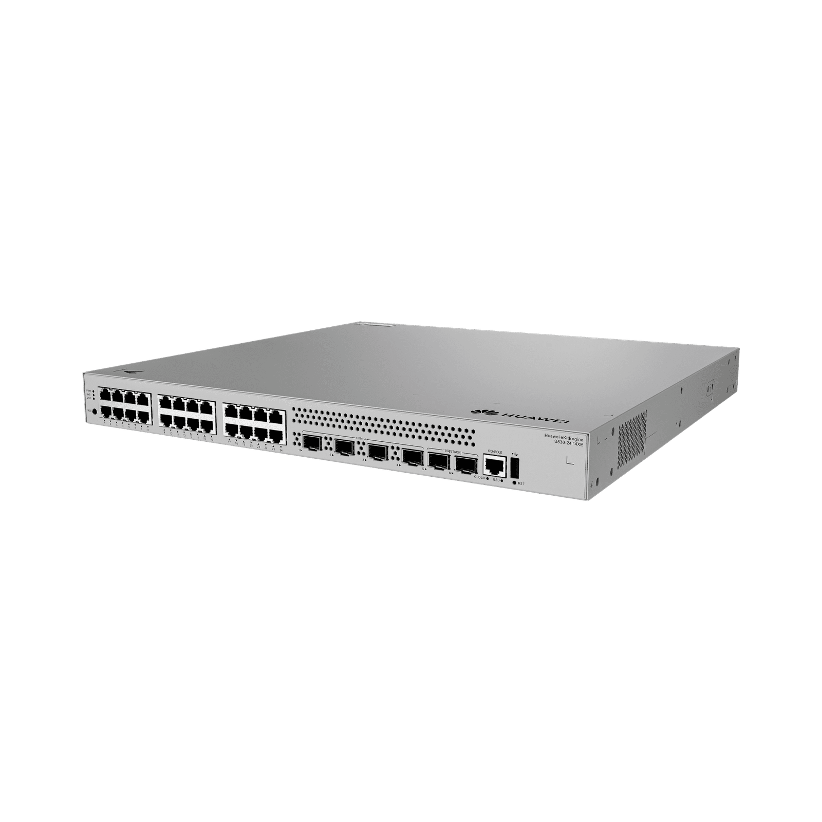Switch Gigabit Administrable Capa 3 / 24 puertos 10/100/1000 Mbps / 4 Puertos SFP+ / 2 puertos SFP 12GE Stack / iStack /Administración Nube Gratis S530-24T4XE - HUAWEI