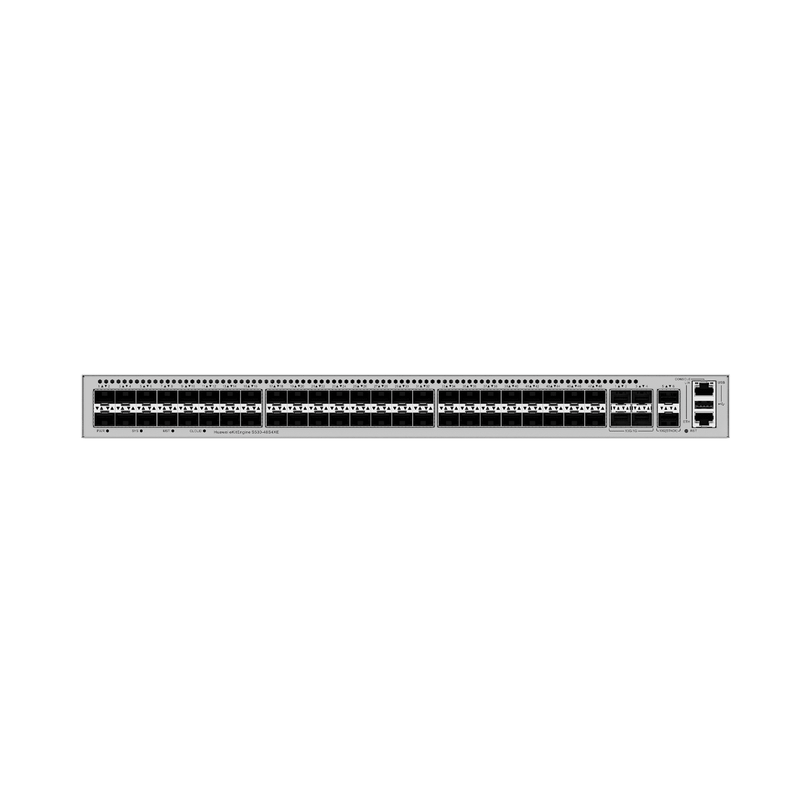 Switch Gigabit Administrable Capa 3 / 24 puertos 10/100/1000 Mbps / 4 Puertos SFP+ / 2 puertos SFP 12GE Stack / iStack /Administración Nube Gratis S530-24T4XE - HUAWEI
