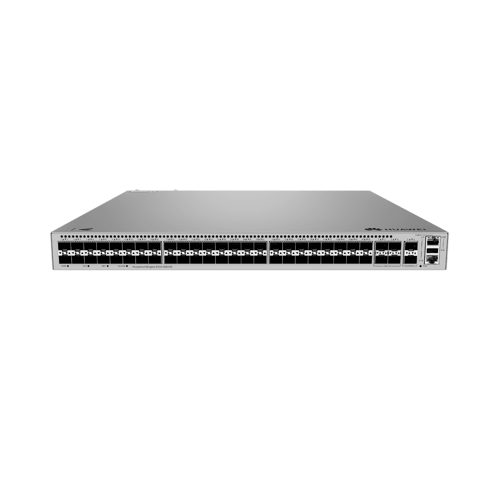 Switch Gigabit Administrable Capa 3 / 48 puertos SFP / 4 Puertos SFP+ / 2 Puertos SFP+ 12GEU / iStack /Administración Nube Gratis S530-48S4XE - HUAWEI
