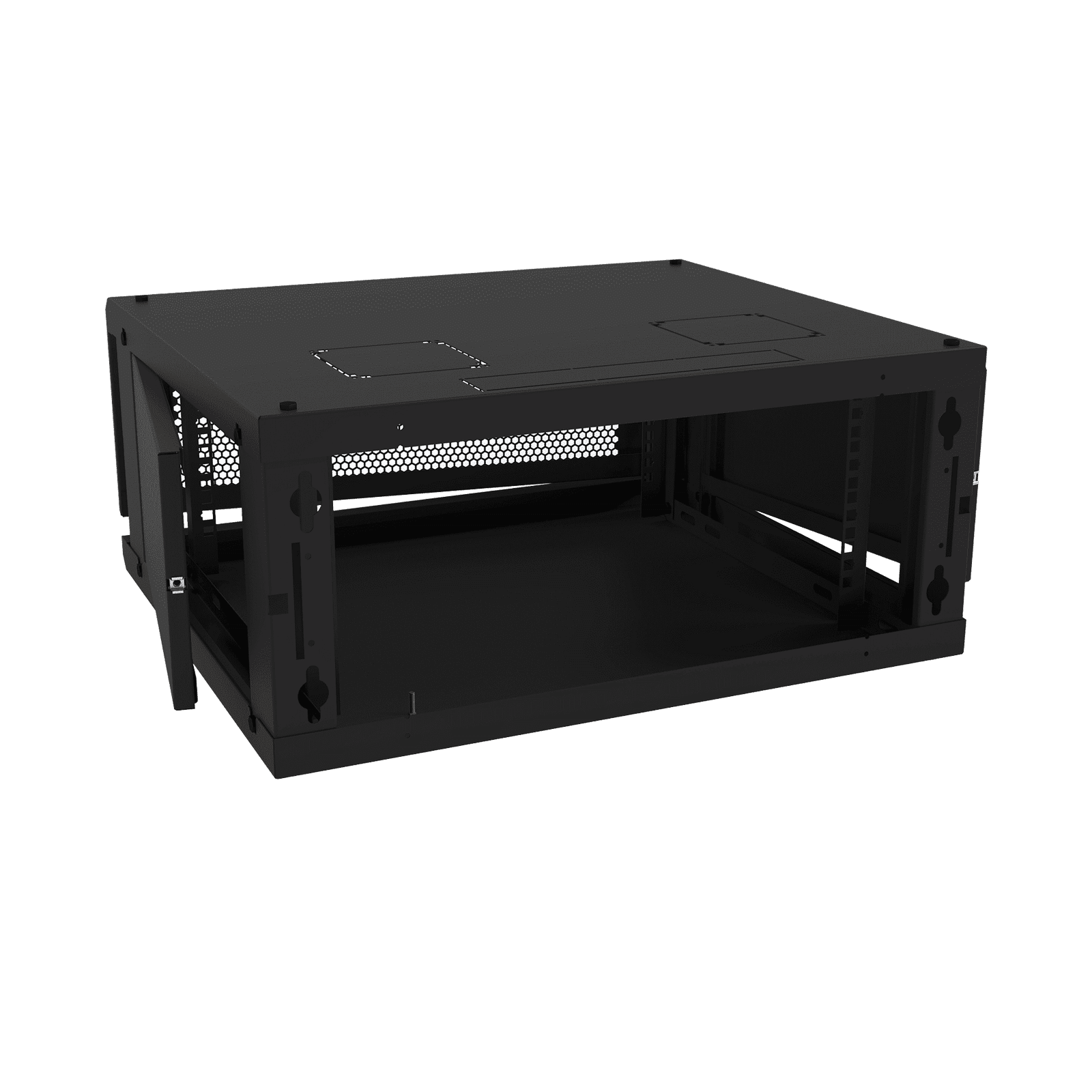 Gabinete de Pared Fijo, Con 4 Unidades de Rack, de 19 in, Fabricado en Acero, Puerta Perforada. SR-1904-GFP-VR2 - LINKEDPRO BY EPCOM