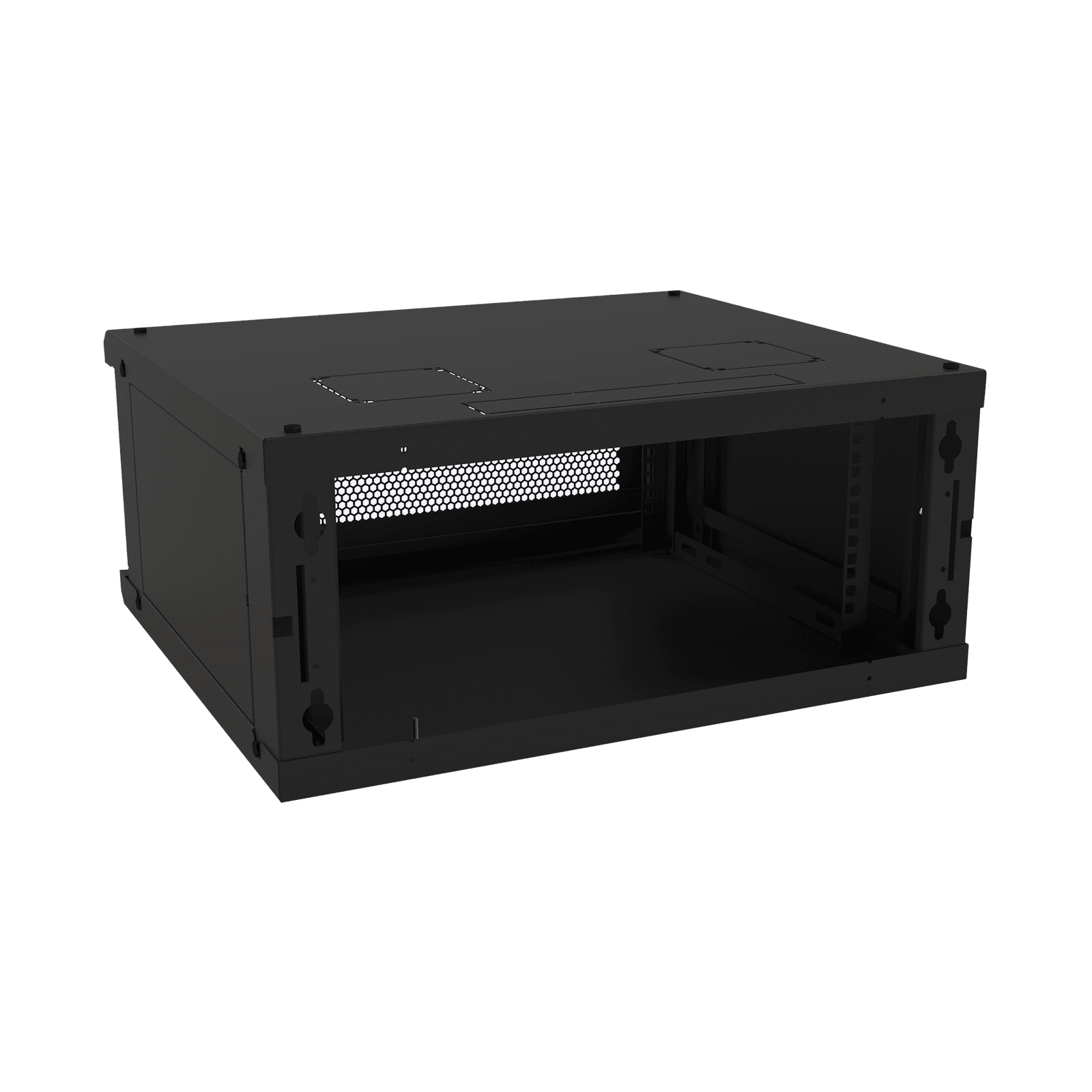Gabinete de Pared Fijo, Con 4 Unidades de Rack, de 19 in, Fabricado en Acero, Puerta Perforada. SR-1904-GFP-VR2 - LINKEDPRO BY EPCOM