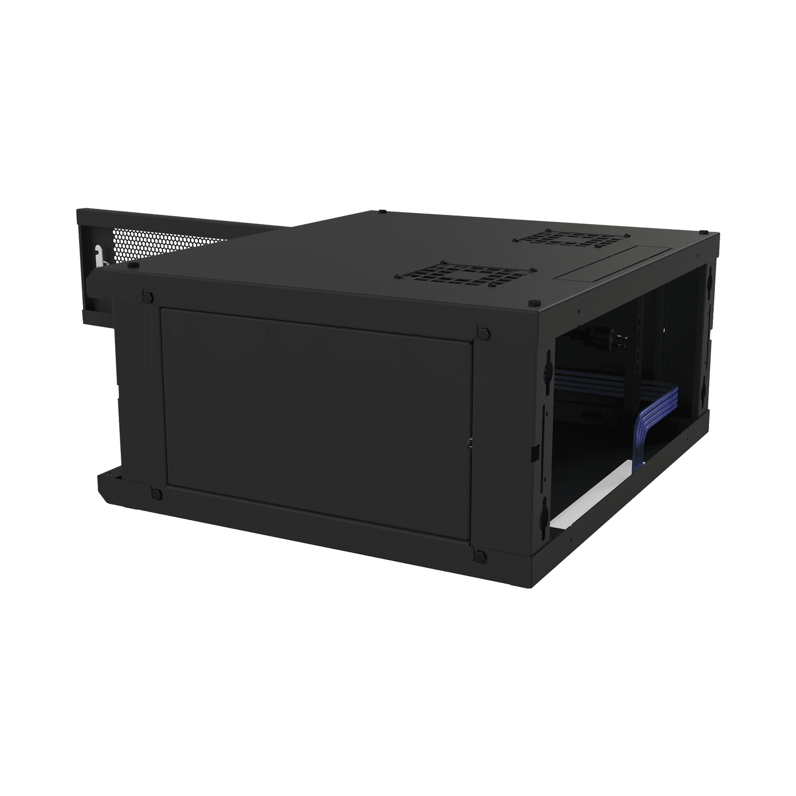 Gabinete de Pared Fijo, Con 4 Unidades de Rack, de 19 in, Fabricado en Acero, Puerta Perforada. SR-1904-GFP-VR2 - LINKEDPRO BY EPCOM