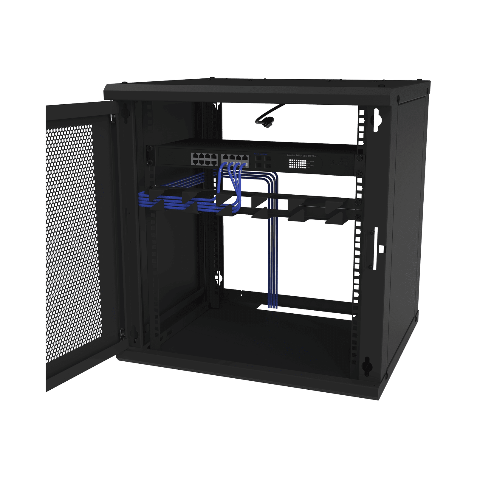 Gabinete de Pared Fijo, Puerta Perforada, Rack 19in, de 12 Unidades de Rack SR-1912-GFP-VR2 - LINKEDPRO BY EPCOM