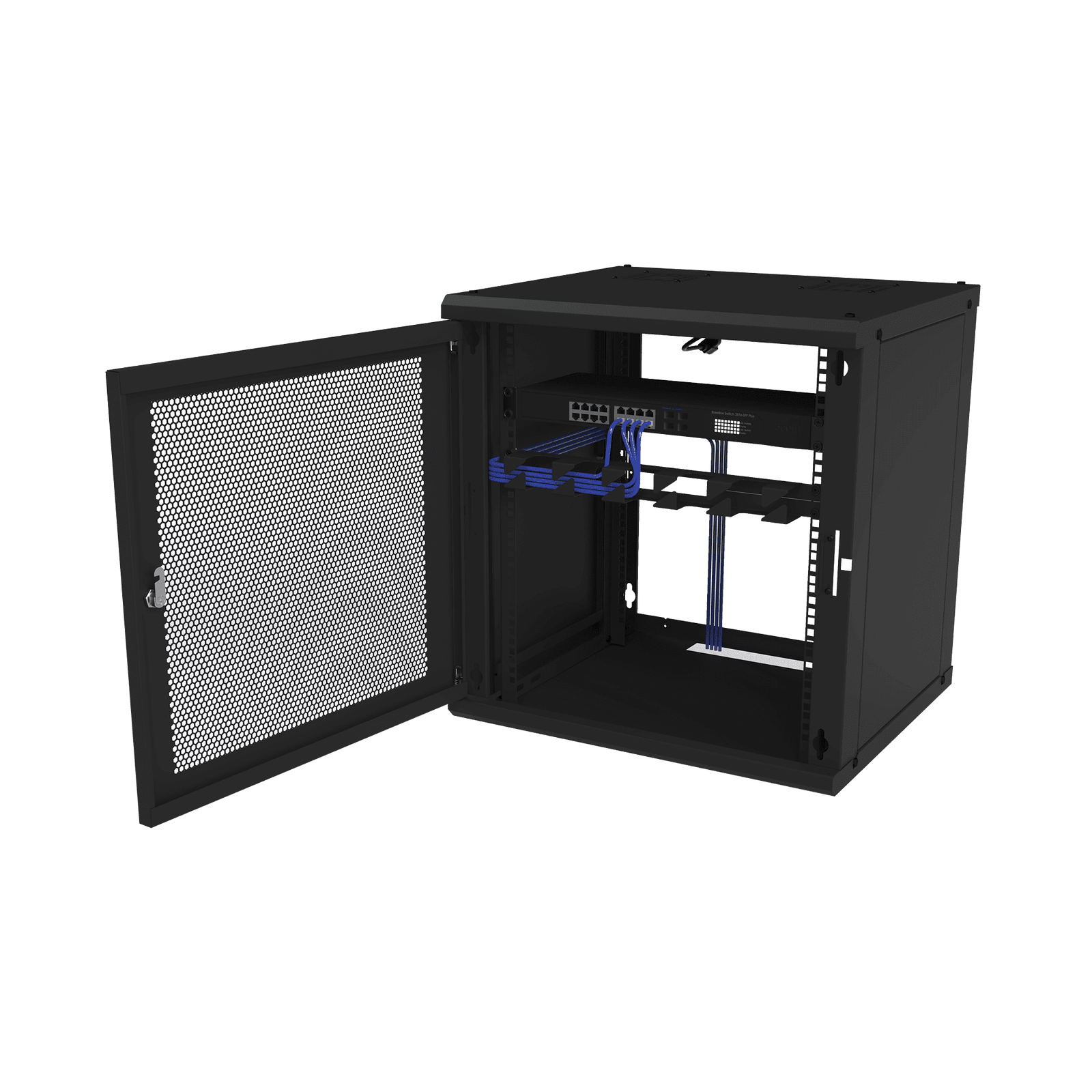Gabinete de Pared Fijo, Puerta Perforada, Rack 19in, de 12 Unidades de Rack SR-1912-GFP-VR2 - LINKEDPRO BY EPCOM
