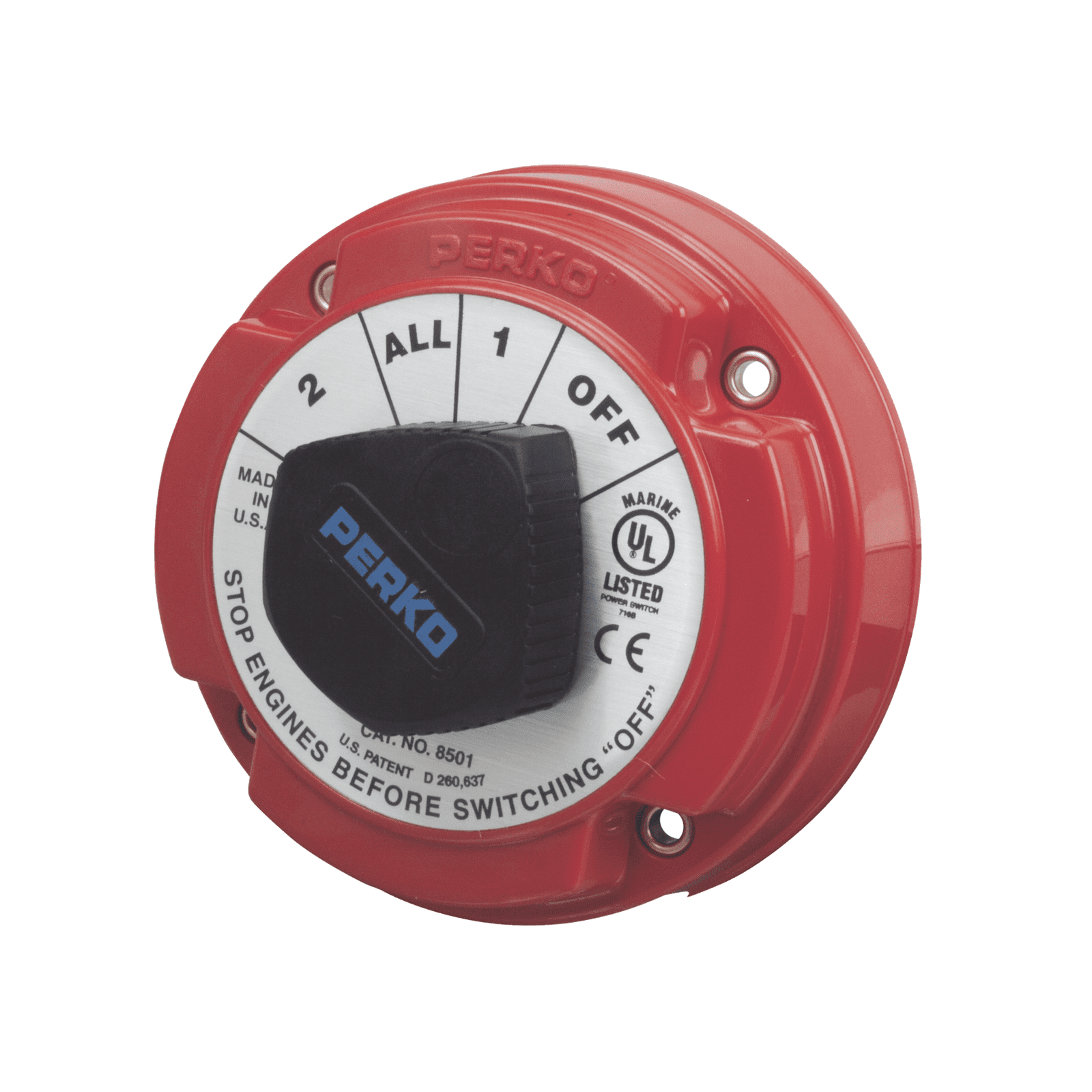 Switch Selector de Batería de Servicio Mediano, para Sistemas Eléctricos Marinos 8501DP - PERKO