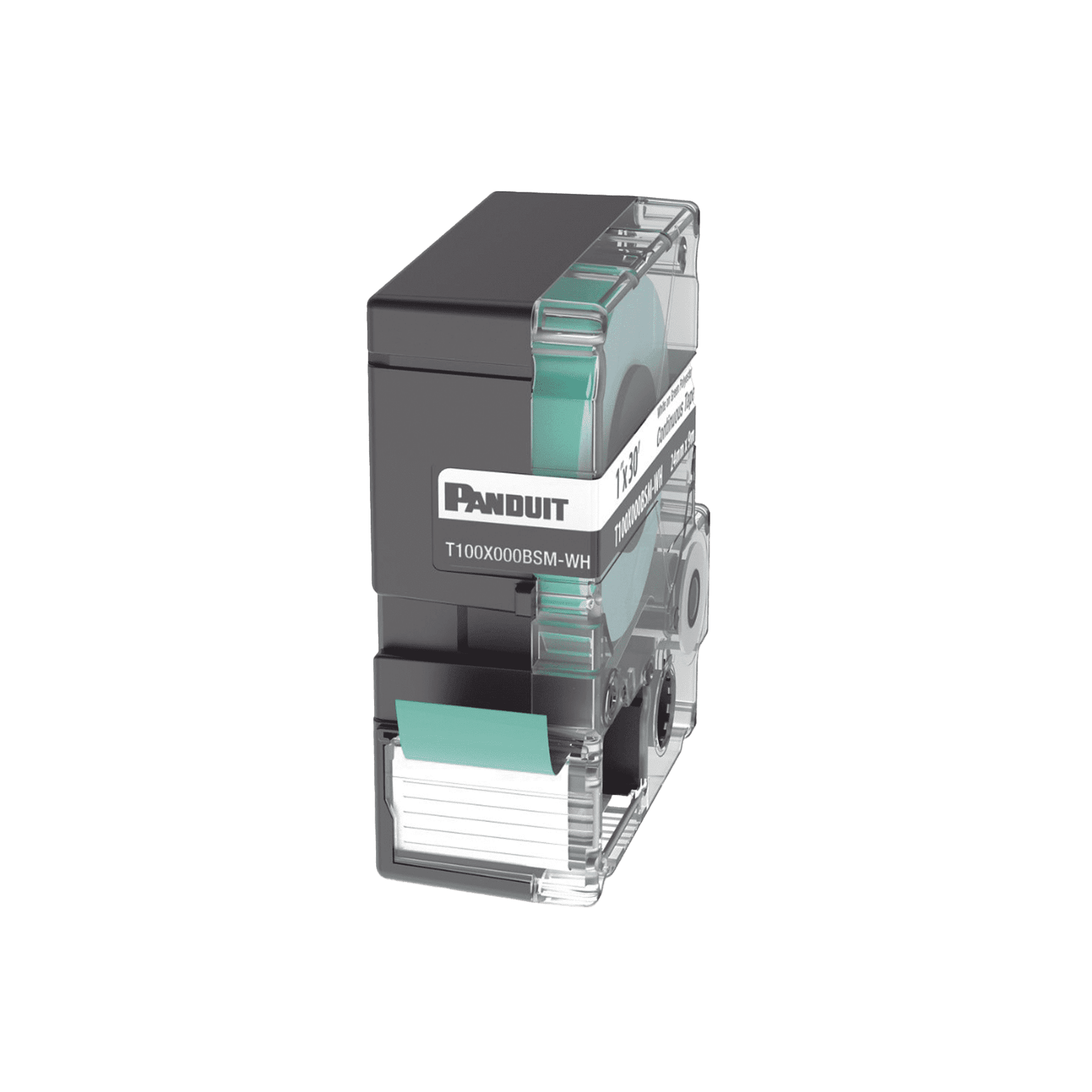 Casete de Etiquetas de Poliéster de Cinta Continua, Color Blanco Sobre Verde, Uso Interior/Exterior, 24 mm (1 in) de Ancho x 9.1 Metros de Largo T100X000BSM-WH - PANDUIT