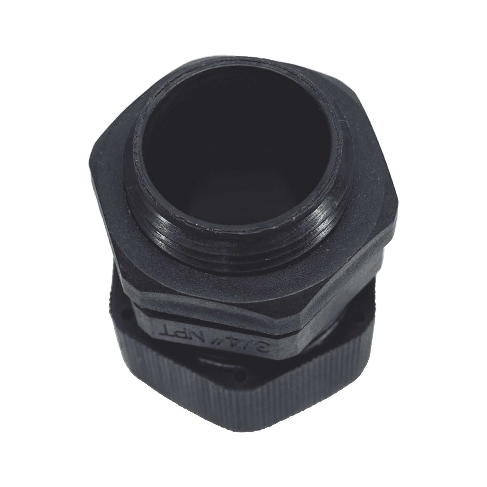 Conector Plástico Negro Tipo Glándula para Rosca NPT 3/4″ TXG-PG-34NBK - TXPRO