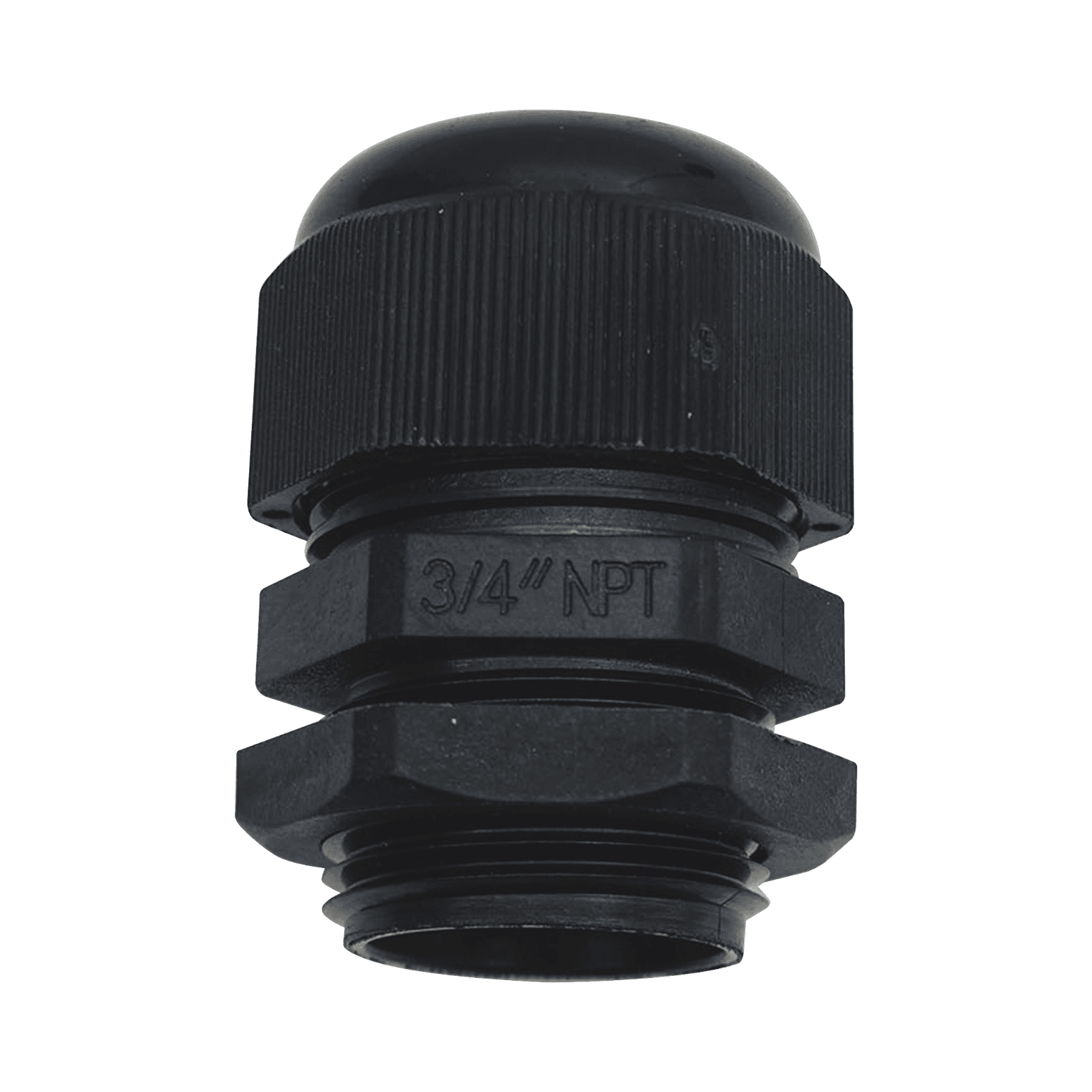 Conector Plástico Negro Tipo Glándula para Rosca NPT 3/4″ TXG-PG-34NBK - TXPRO