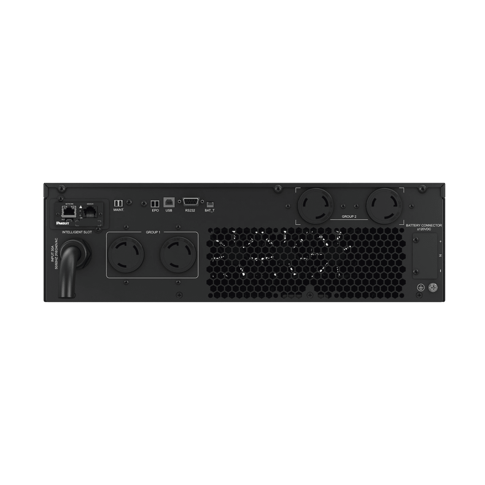 UPS SmartZone de 5000 VA/5000 W, Online Doble Conversión, Entrada 208/240 Vca NEMA L6-30P, Onda Senoidal Pura, 6 UR, Con 4 Tomas NEMA L6-30R, Incluye Tarjeta de Red y Kit de Rieles U05N11V 211257 - PANDUIT