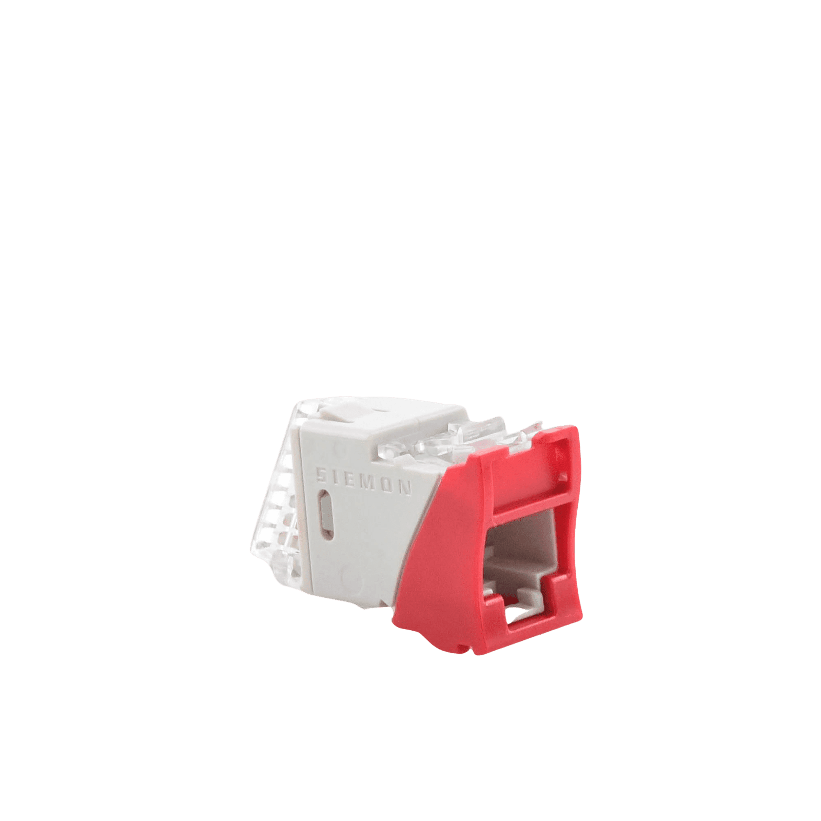 Jack UltraMAX Cat6A, UTP, Montaje híbrido en Placa de Pared (Plano y Angulado), Color Rojo, Punch Down U6A-H03NS - SIEMON
