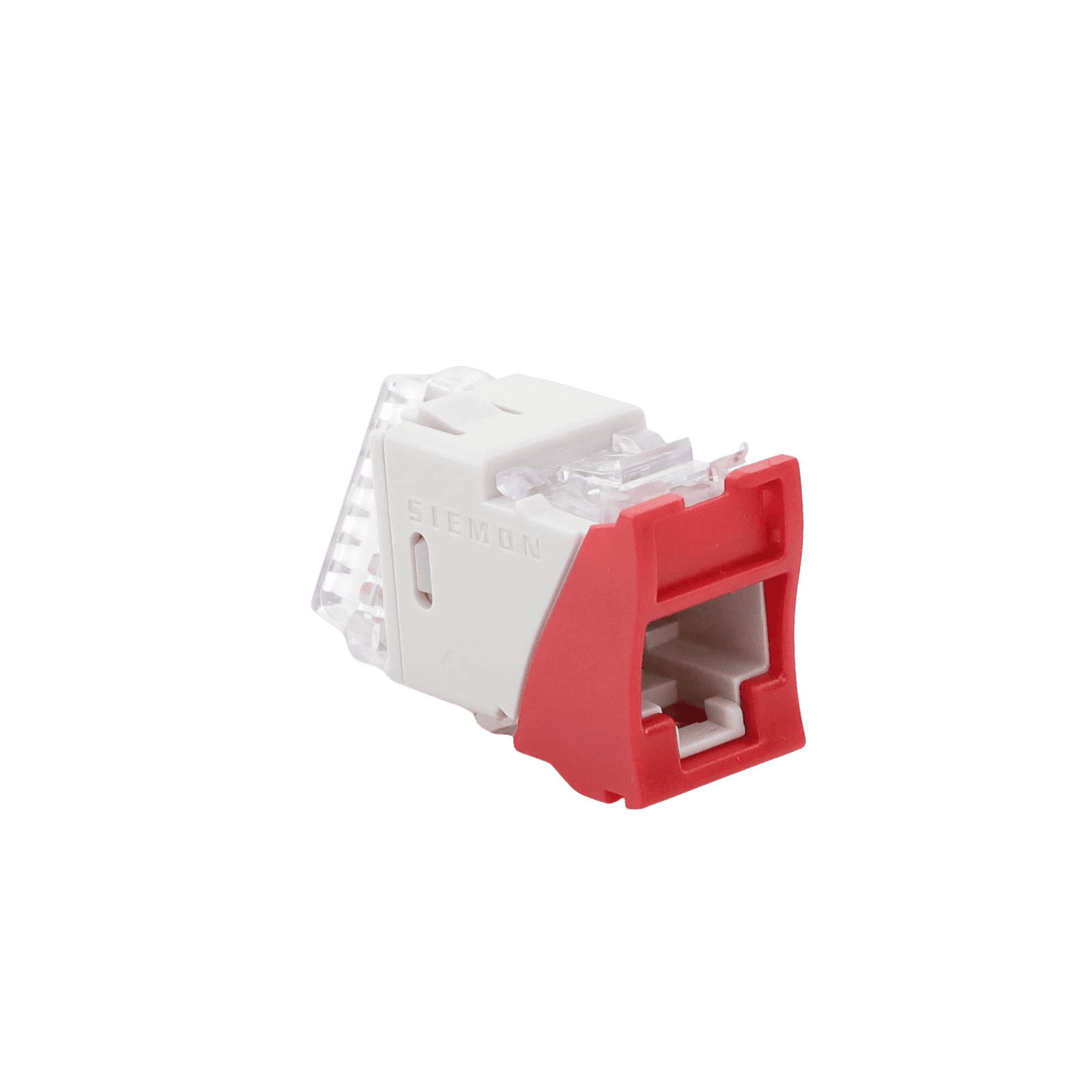 Jack UltraMAX Cat6, UTP, Montaje híbrido en Placa de Pared (Plano y Angulado), Color Rojo, Punch Down U6-H03NS - SIEMON