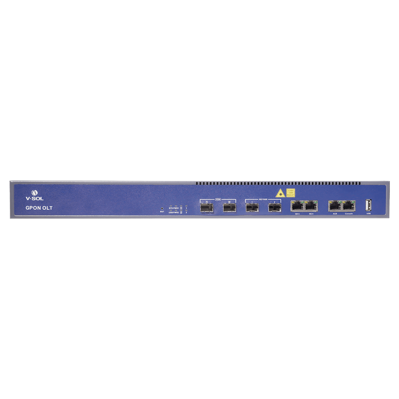 OLT de 2 puertos GPON + 4 puertos Uplink (2 puertos Gigabit Ethernet + 2 puerto SFP/SFP+) , hasta 256 ONUS V1600-GT - V-SOL