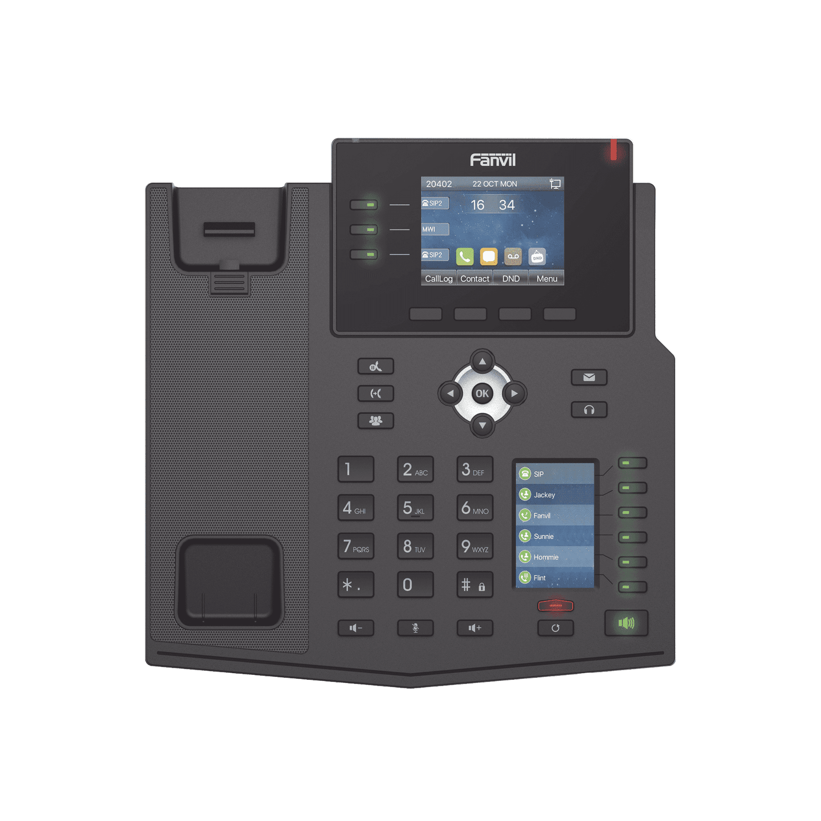 Teléfono IP Empresarial con Estándares Europeos, 12 lineas SIP con pantalla a color, 30 teclas DSS/BLF, puertos Gigabit, IPv6, Opus , PoE/DC X4U - FANVIL
