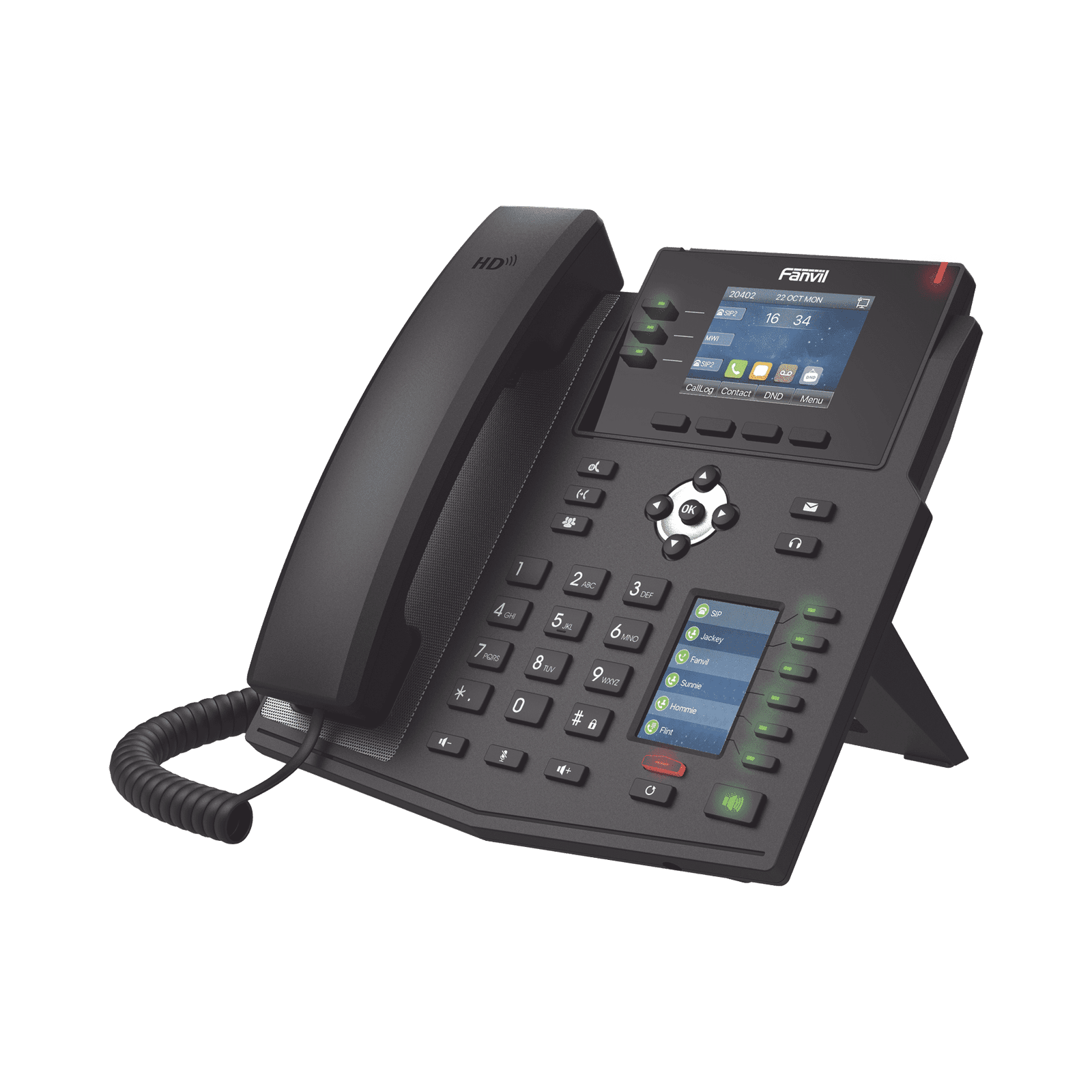 Teléfono IP Empresarial con Estándares Europeos, 12 lineas SIP con pantalla a color, 30 teclas DSS/BLF, puertos Gigabit, IPv6, Opus , PoE/DC X4U - FANVIL