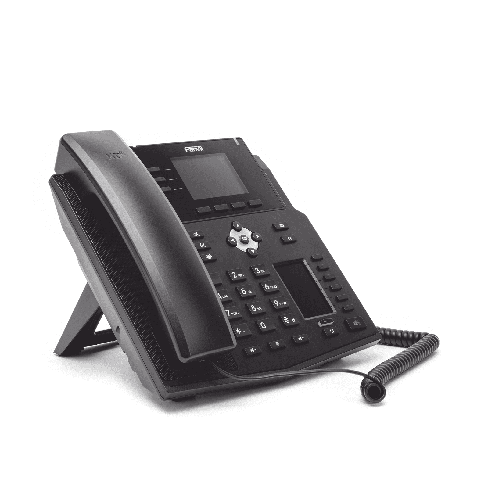 Teléfono IP Empresarial con Estándares Europeos, 12 lineas SIP con pantalla a color, 30 teclas DSS/BLF, puertos Gigabit, IPv6, Opus , PoE/DC X4U - FANVIL