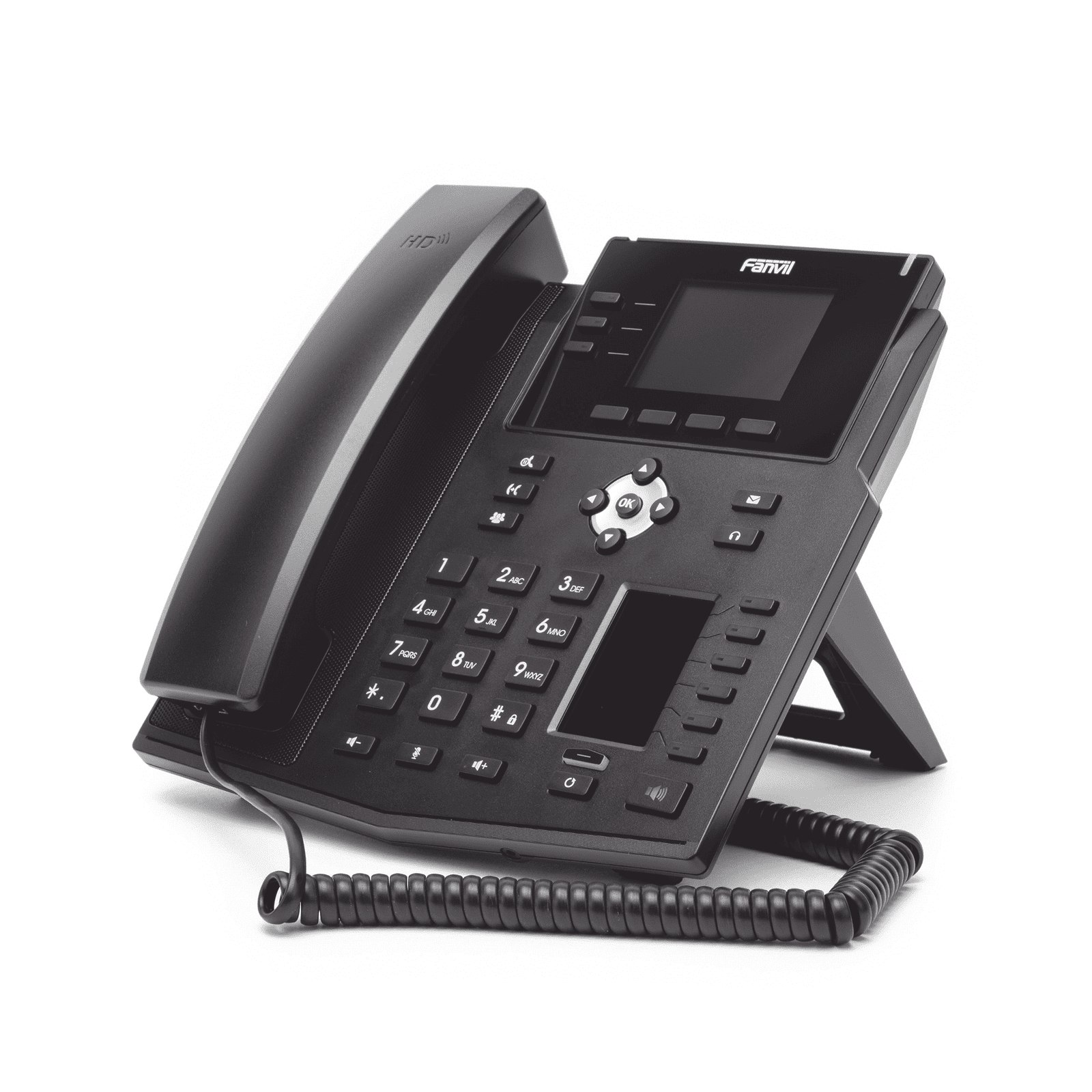 Teléfono IP Empresarial con Estándares Europeos, 12 lineas SIP con pantalla a color, 30 teclas DSS/BLF, puertos Gigabit, IPv6, Opus , PoE/DC X4U - FANVIL