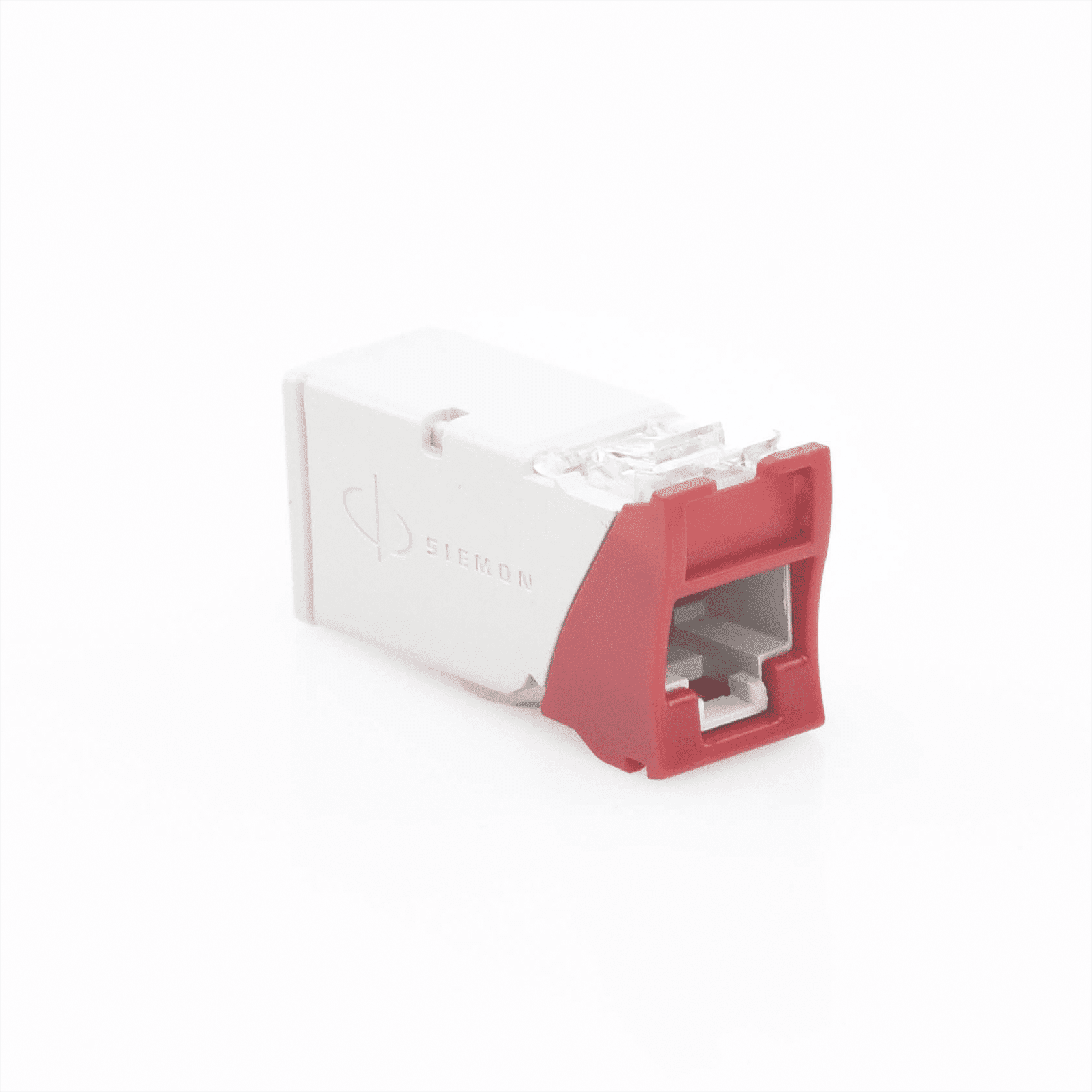 Jack Z-MAX UTP Categoría 6, Montaje híbrido en Placa de Pared (Plano y Angulado), Color Rojo Z6-03 - SIEMON