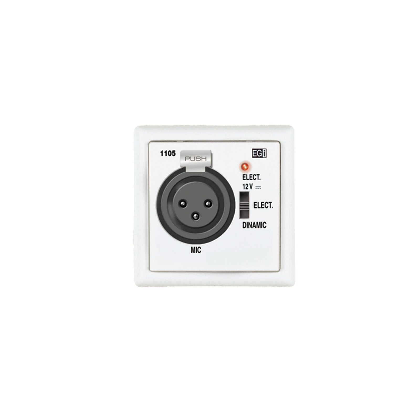 BASE DE ENTRADA MICROFÓNICA XLR PREAMPLIFICADA. BLANCO 1105.10 - EGI AUDIO SOLUTIONS