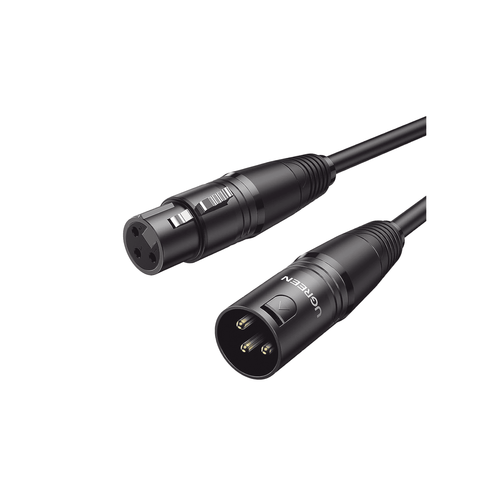 Cable para Micrófono XLR Tipo Canon Macho a Hembra | 5 Metros Plug & Play | Anti interferencias | Triple Blindaje | Alta Calidad | Color Negro 20712 - UGREEN