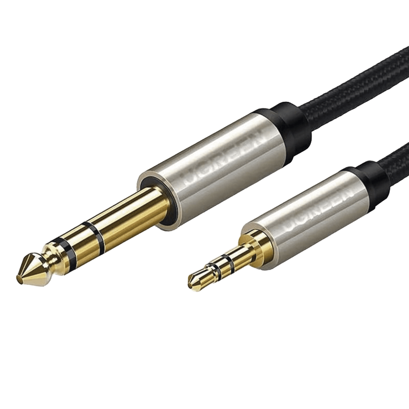 Cable Audio Estéreo 3.5mm (1/8″) TRS a 6.35mm (1/4″) TS / 5 Metros / Audio de Hi-Fi / Trenza de Nylon / Blindaje Múltiple / Caja de Aleación Zinc / Núcleo de Cobre Puro / Compatibilidad Universal 40806 - UGREEN