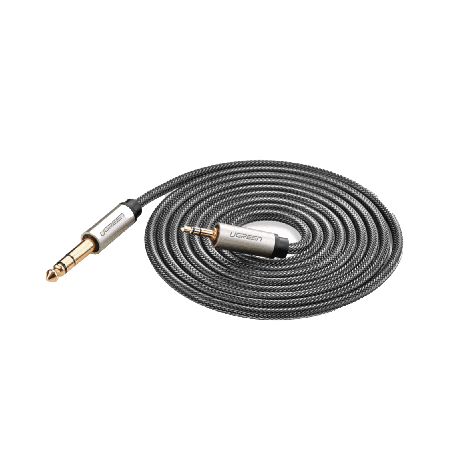 Cable Audio Estéreo 3.5mm (1/8″) TRS a 6.35mm (1/4″) TS / 5 Metros / Audio de Hi-Fi / Trenza de Nylon / Blindaje Múltiple / Caja de Aleación Zinc / Núcleo de Cobre Puro / Compatibilidad Universal 40806 - UGREEN