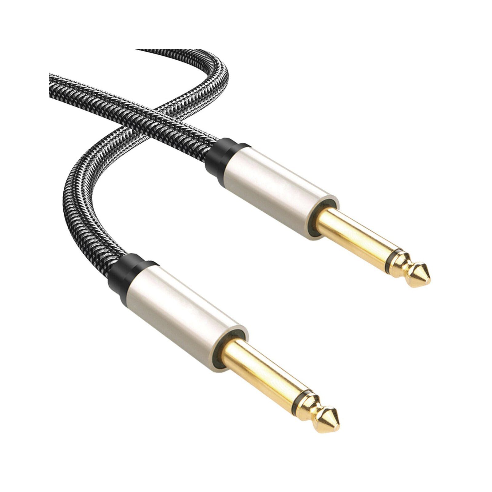 Cable de Audio Mono 6.35mm (1/4″) Macho a 6.35mm (1/4″) Macho / 10 Metros / Núcleo de Cobre / Blindaje Interno / Nylon Trenzado / Color Negro 40815 - UGREEN