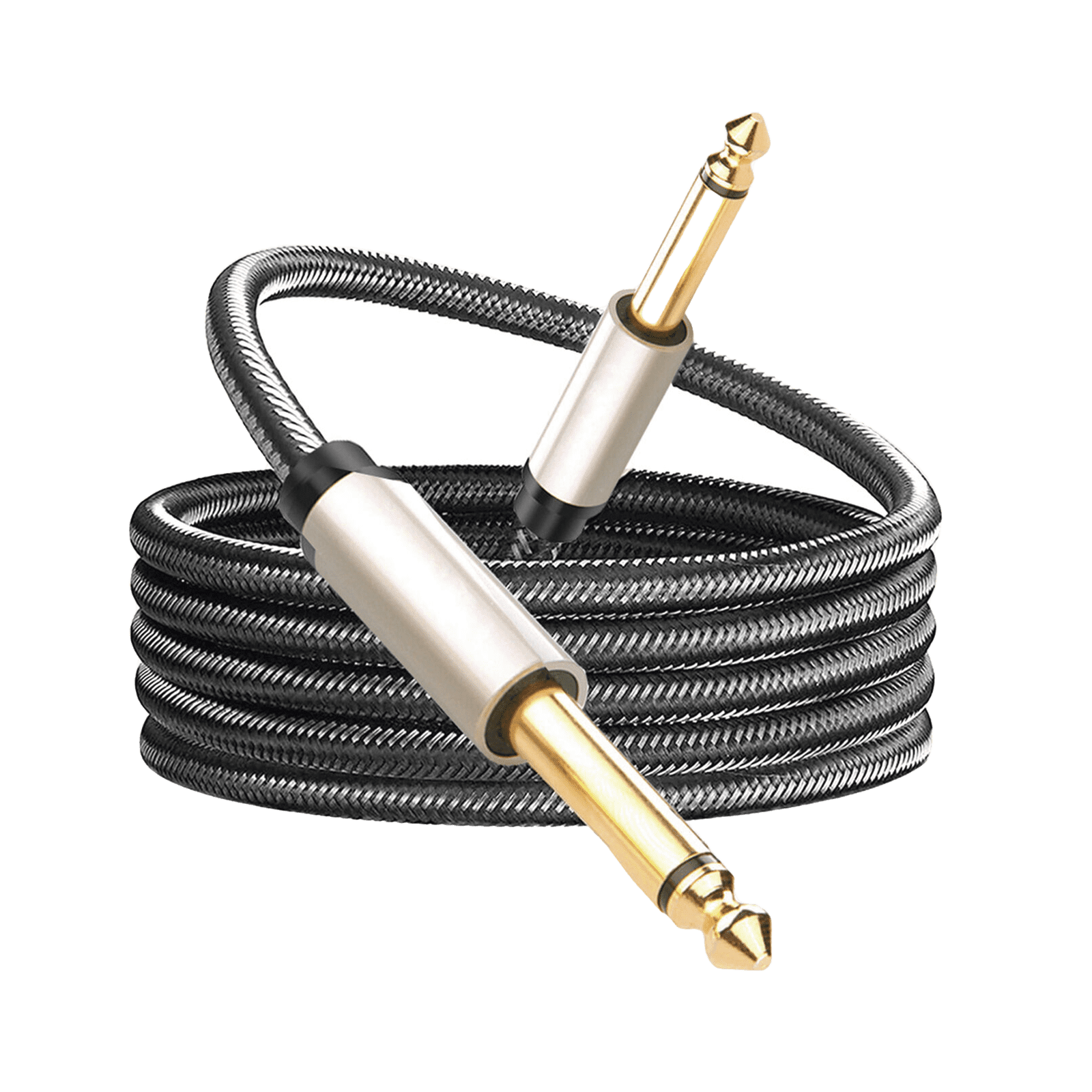 Cable de Audio Mono 6.35mm (1/4″) Macho a 6.35mm (1/4″) Macho / 10 Metros / Núcleo de Cobre / Blindaje Interno / Nylon Trenzado / Color Negro 40815 - UGREEN