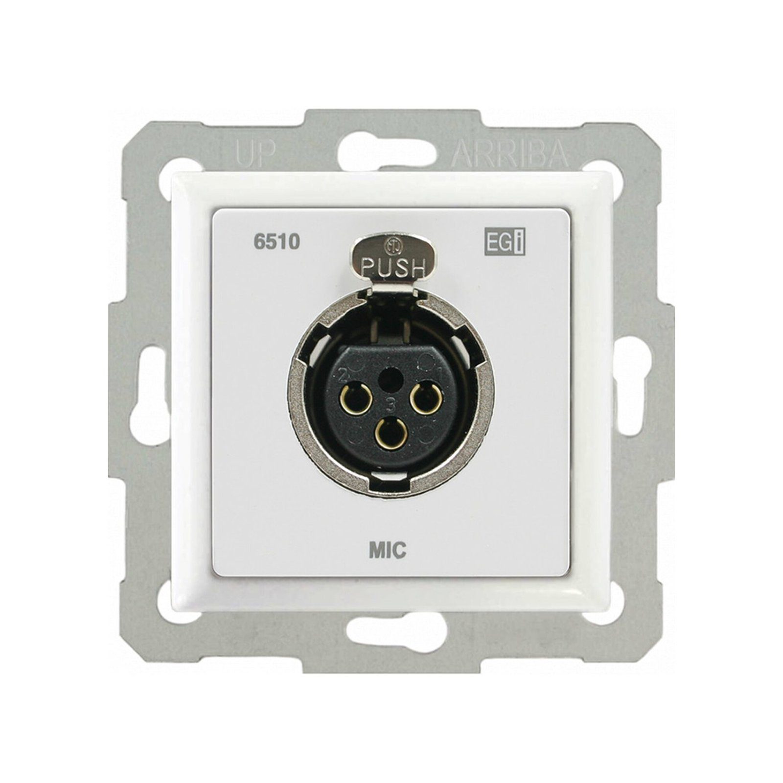 CONEXIÓN CAJA 60 MM. XLR HEMBRA DE PARED. BLANCO. 6510.10 - EGI AUDIO SOLUTIONS