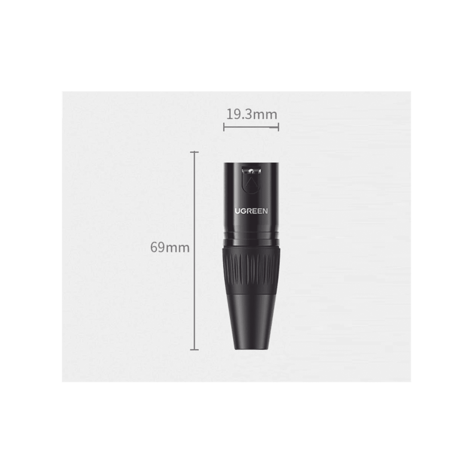 Conector de Audio XLR Tipo Canon Macho / PVC / ABS / Aleación Zinc / Anti Oxidante / Anti Caida / Sin aflojarse / Apertura Ajustable de 6.0 a 7.0 mm / Soldable 80439 - UGREEN