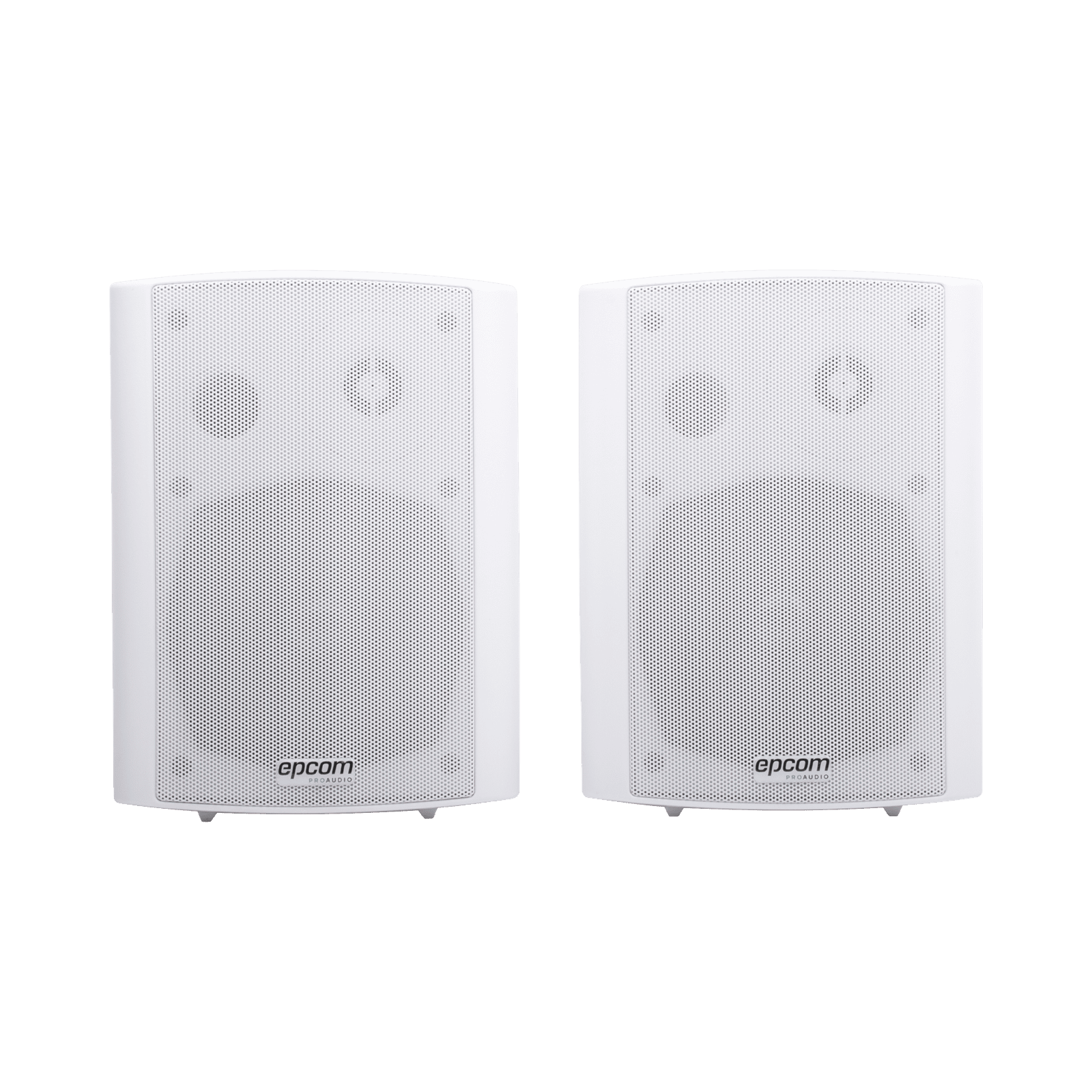 Altavoces Amplificada de Montaje en Pared 5″+1.5″ | RMS 20W@8ohms y Pasivo 20W | Material ABS | Reja Metálica | Bracket de Metal | Color Blanco SF-775AW - EPCOM PROAUDIO