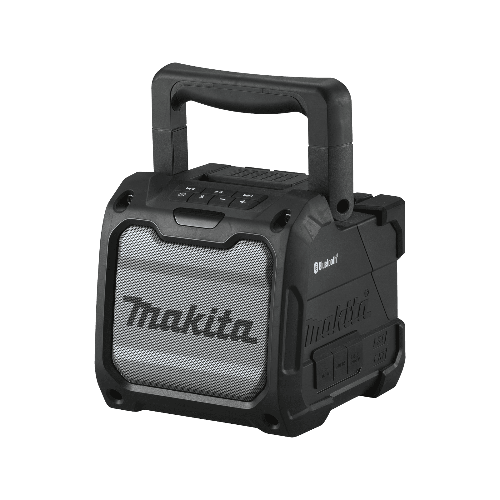 Bocina Negra Bluetooth con entrada USB, Auxiliar y Cargador, Funciona con Batería LXT de 18V o CXT de 12v (no inluidas) XRM08B - MAKITA