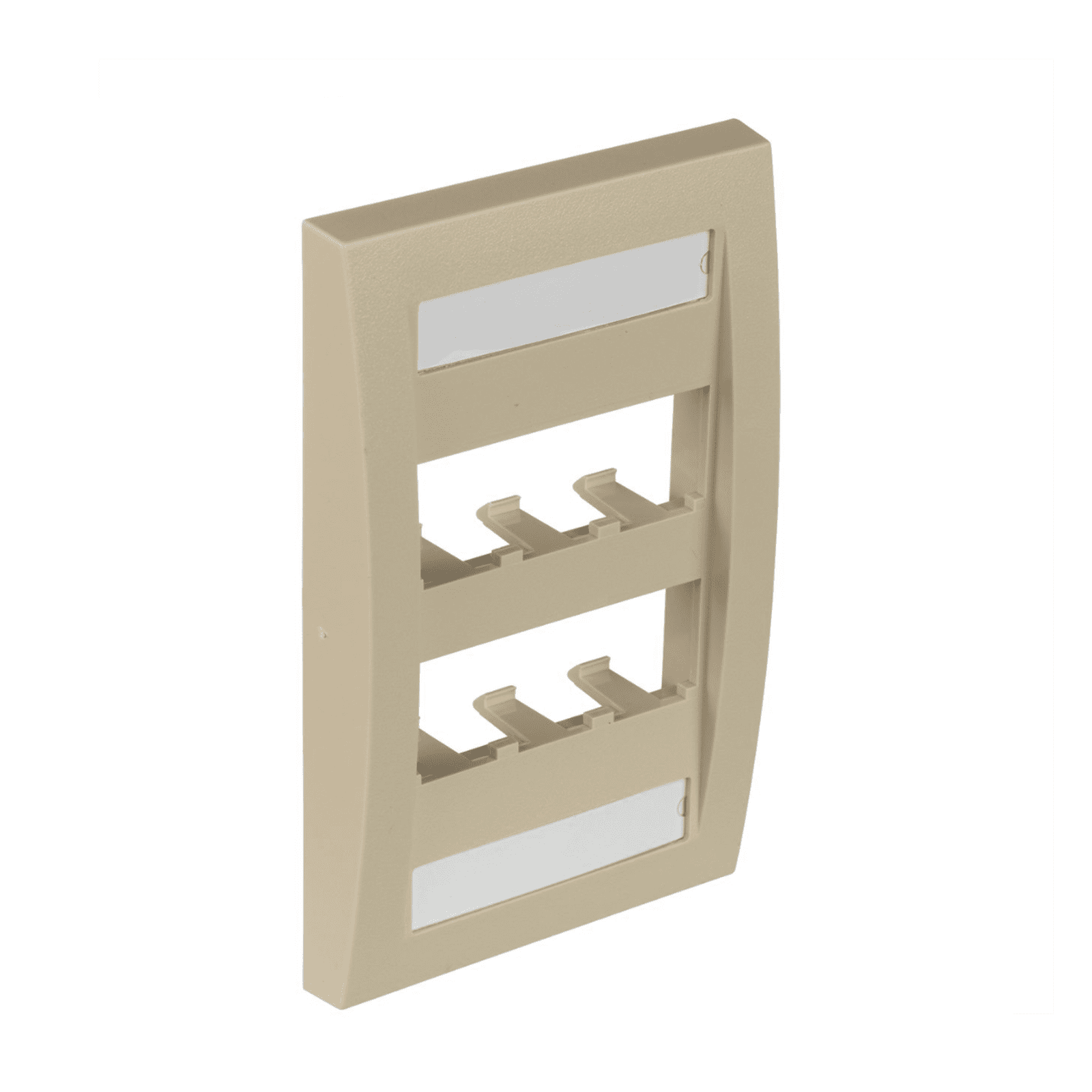 Placa de Pared Vertical Ejecutiva, Salida Para 6 Puertos Mini-Com, Con Espacios Para Etiquetas, Color Marfil CFPE6EIY - PANDUIT