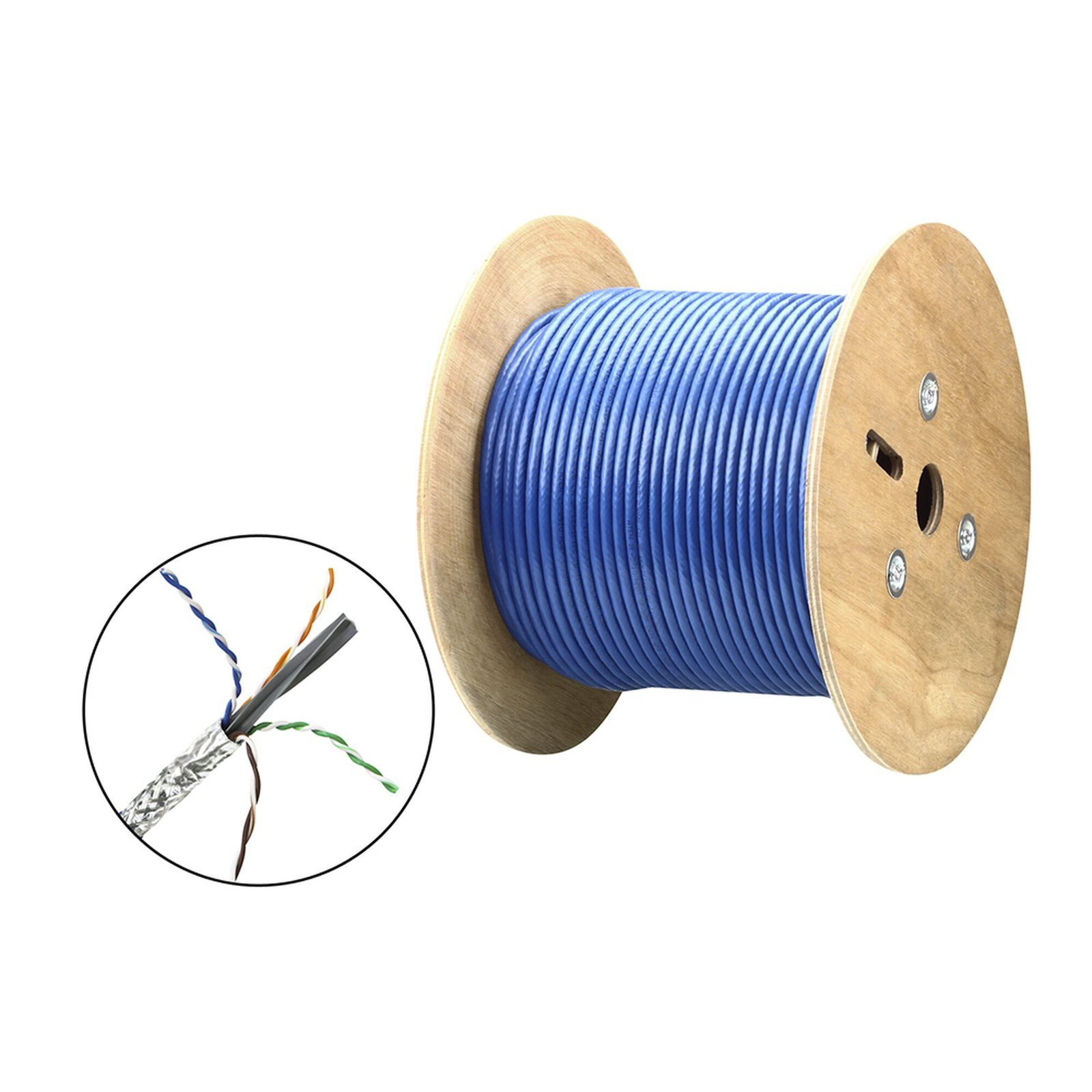 Cable SF/UTP | 4 pares 23 AWG | Cumple con los requisitos de la HDBaseT Alliance | Protección EMI | Transmisión de datos 4K | Color Azul | 305m 2L2910 - ATEN