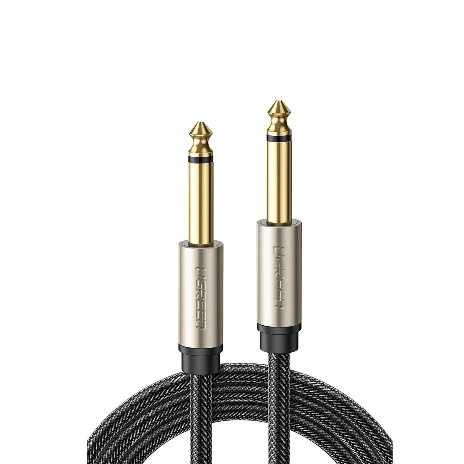 Cable de Audio Mono 6.35mm (1/4″) Macho a 6.35mm (1/4″)   Macho / 5 Metros / Núcleo de Cobre / Blindaje Interno / Nylon Trenzado / Color Negro 10640 - UGREEN