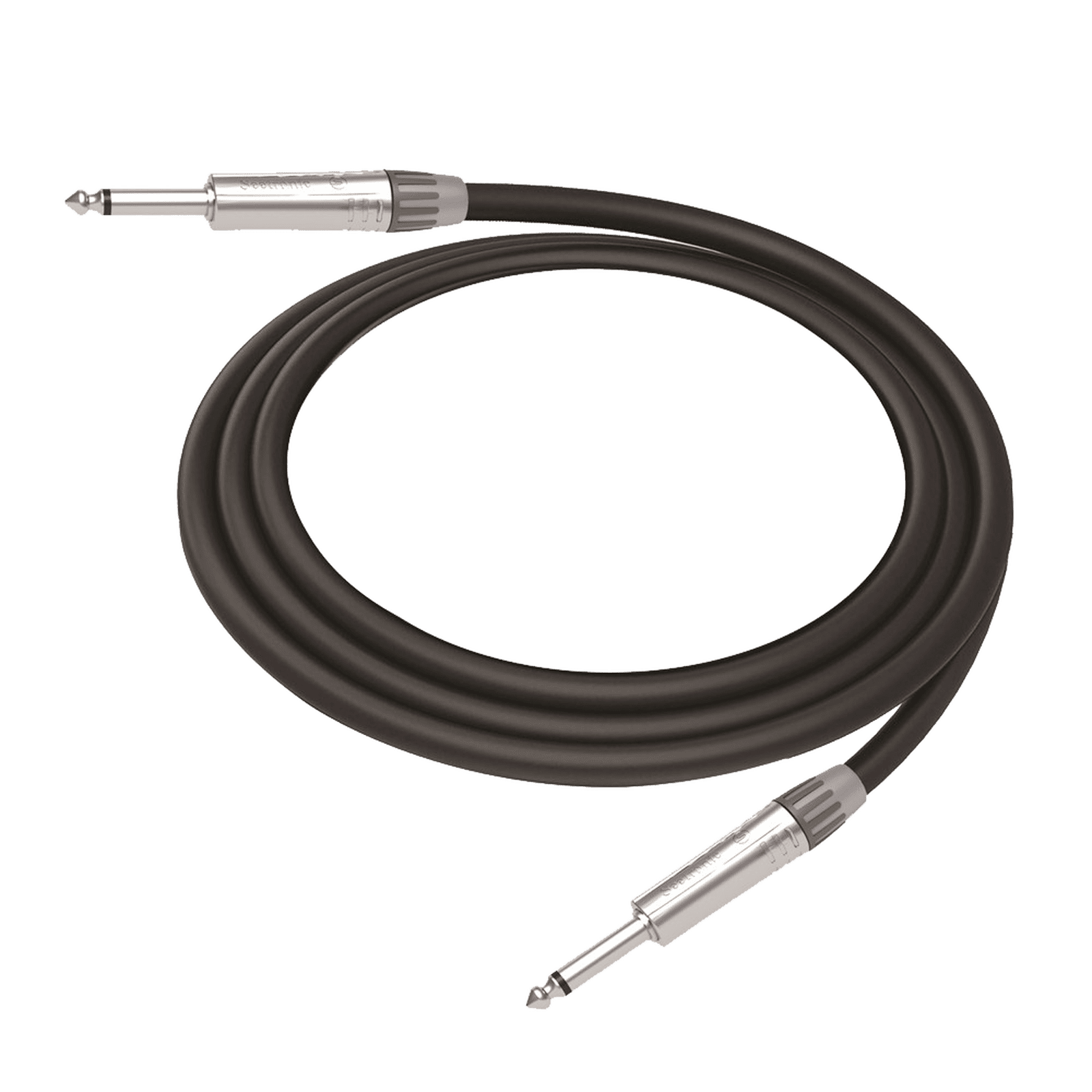 Cable de Audio | Plug 1/4 in a Plug 1/4 in Mono | Carcasa Cromada | Conectores Seetronic | Ideal para Instrumentos | Longitud 5m CGT-PM-PM-L-5M - COSMICONN