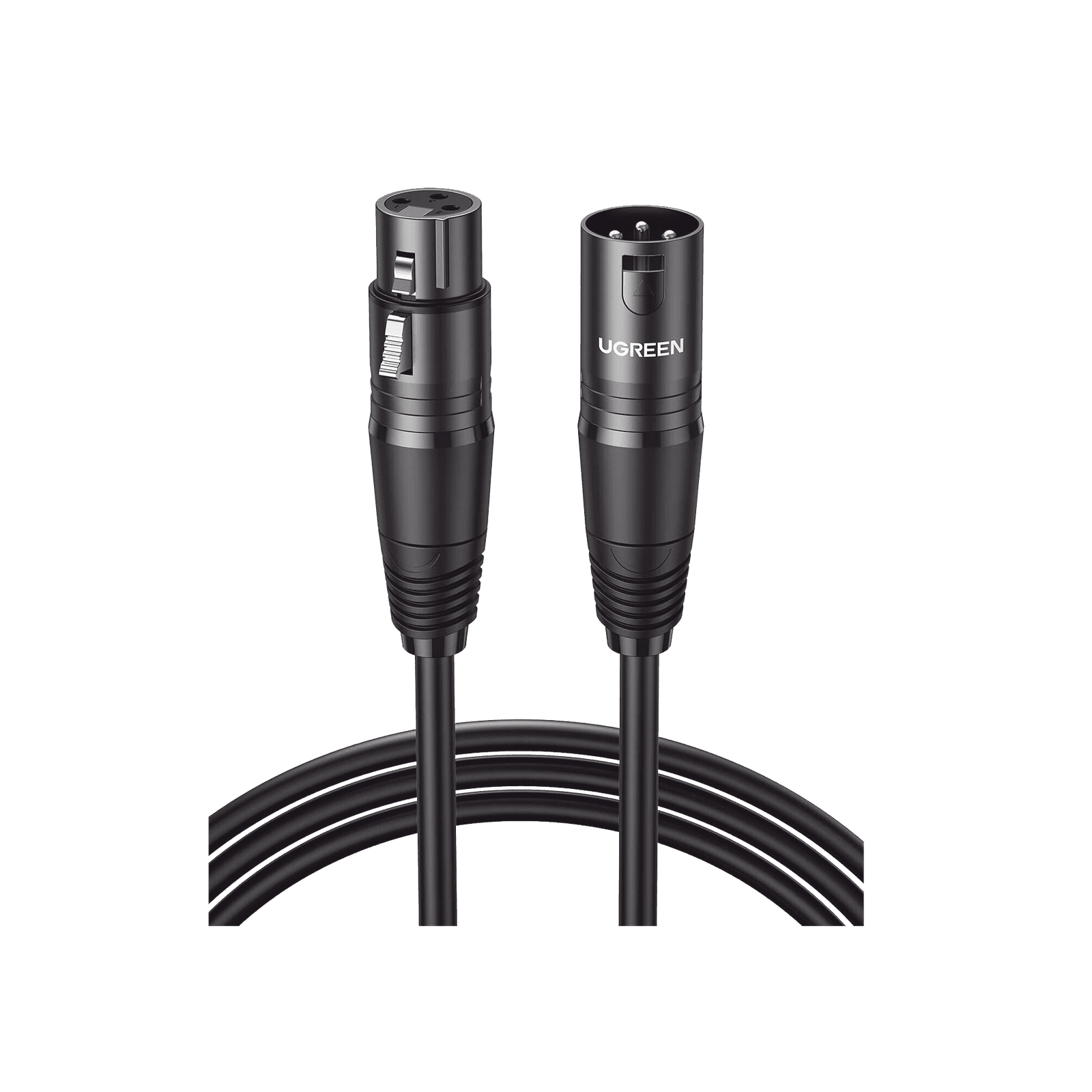 Cable para Micrófono XLR Tipo Canon Macho a Hembra | 5 Metros Plug & Play | Anti interferencias | Triple Blindaje | Alta Calidad | Color Negro 20712 - UGREEN