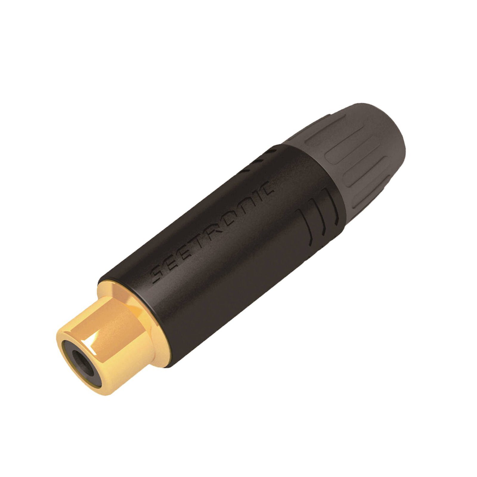 Conector Hembra RCA | Carcasa Enchapada en Negro | Contacto Enchapado en Oro | Cable OD 3.5-6.5mm MT390 - SEETRONIC