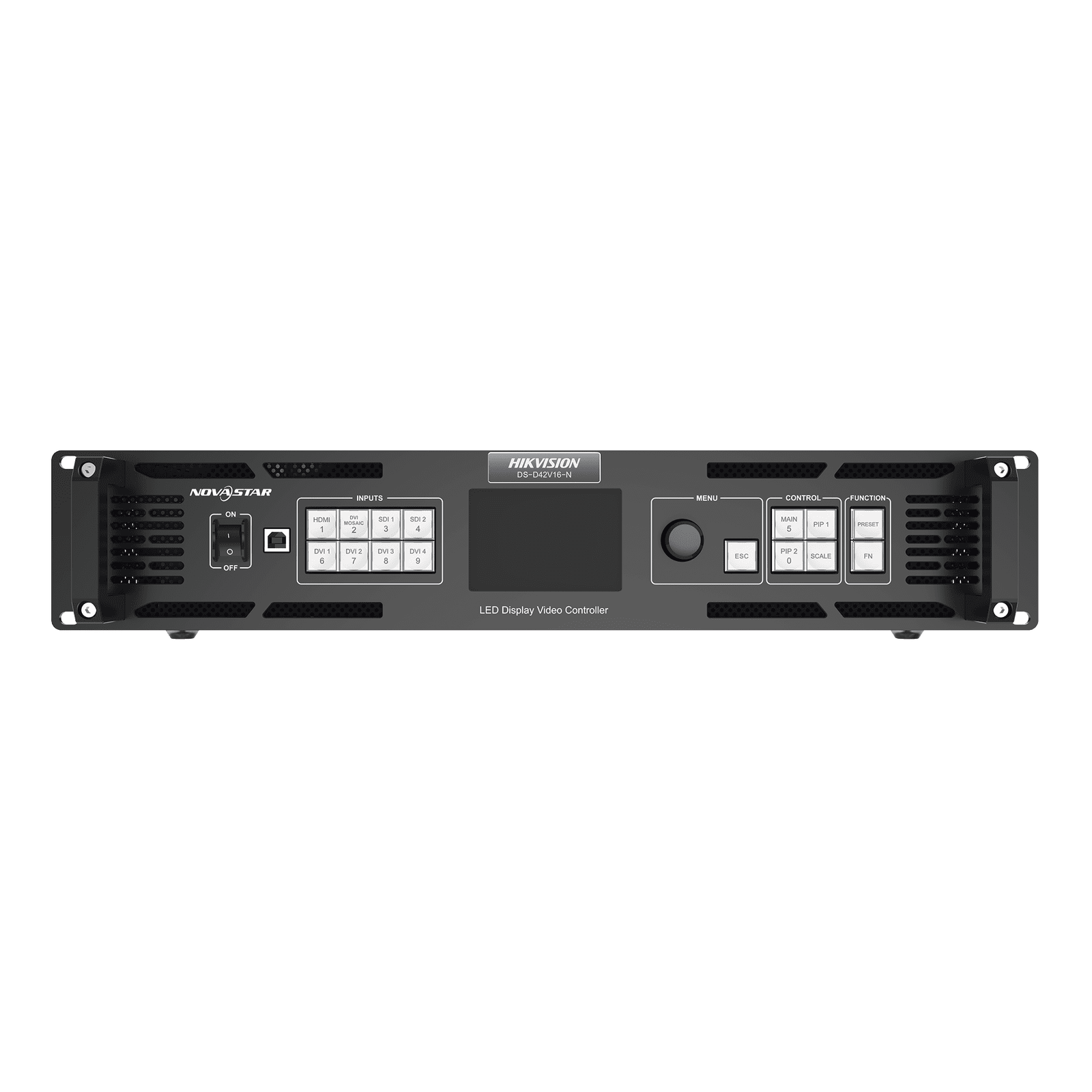 Controlador para Videowall / Hasta 10MP / 16 Salidas de Video / Comoatible con Pantallas LED para Interior / Compatible con DS-D4415FI-CAF y DS-D4409CI-ZWDB DS-D42V16-N - HIKVISION