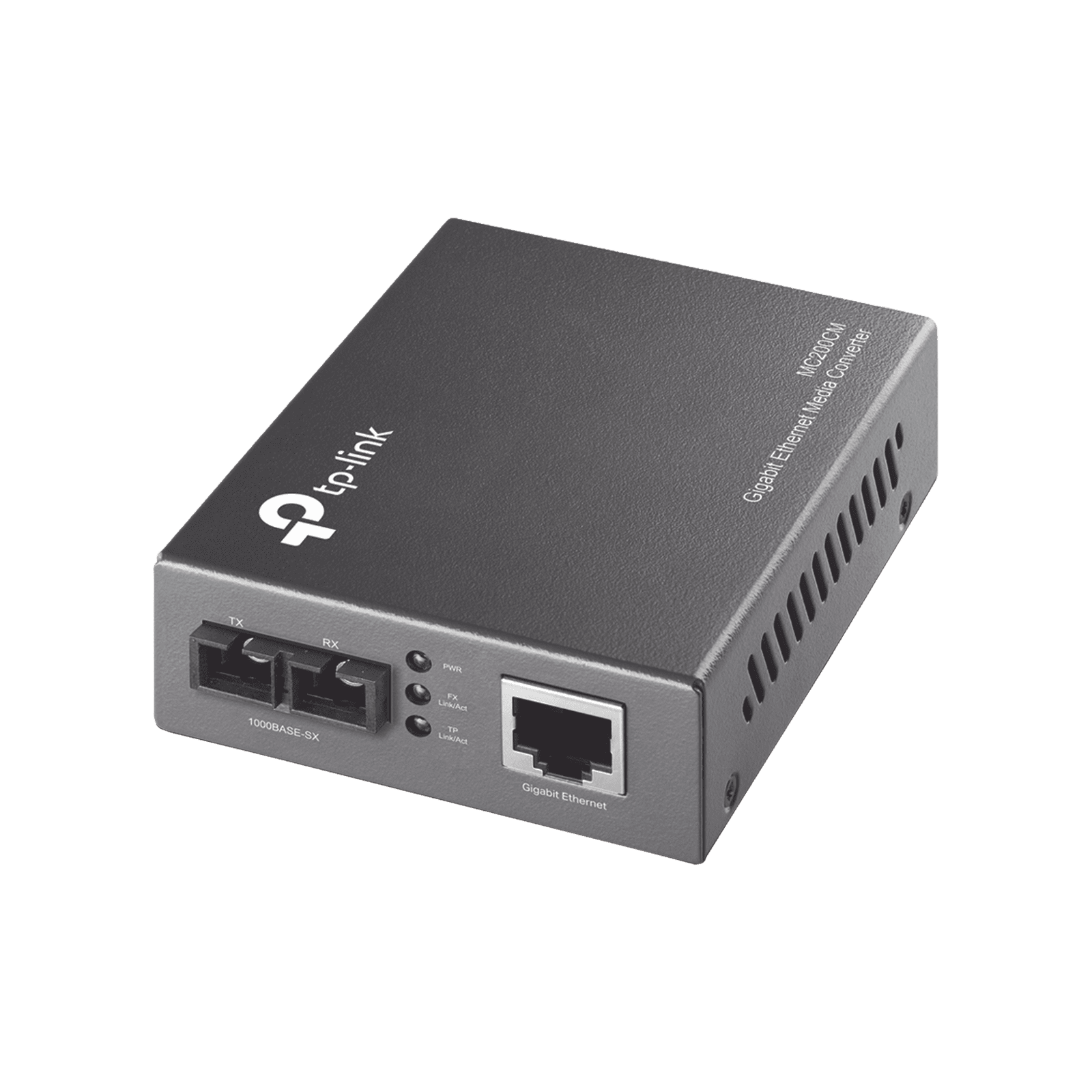 Convertidor Fibra Óptica Multimodo /  1 Puerto RJ45 10/100/1000 Mbps / Puerto Fibra Óptica SC 1000 Mbps / Hasta 550 metros / Plug and Play MC200CM - TP-LINK