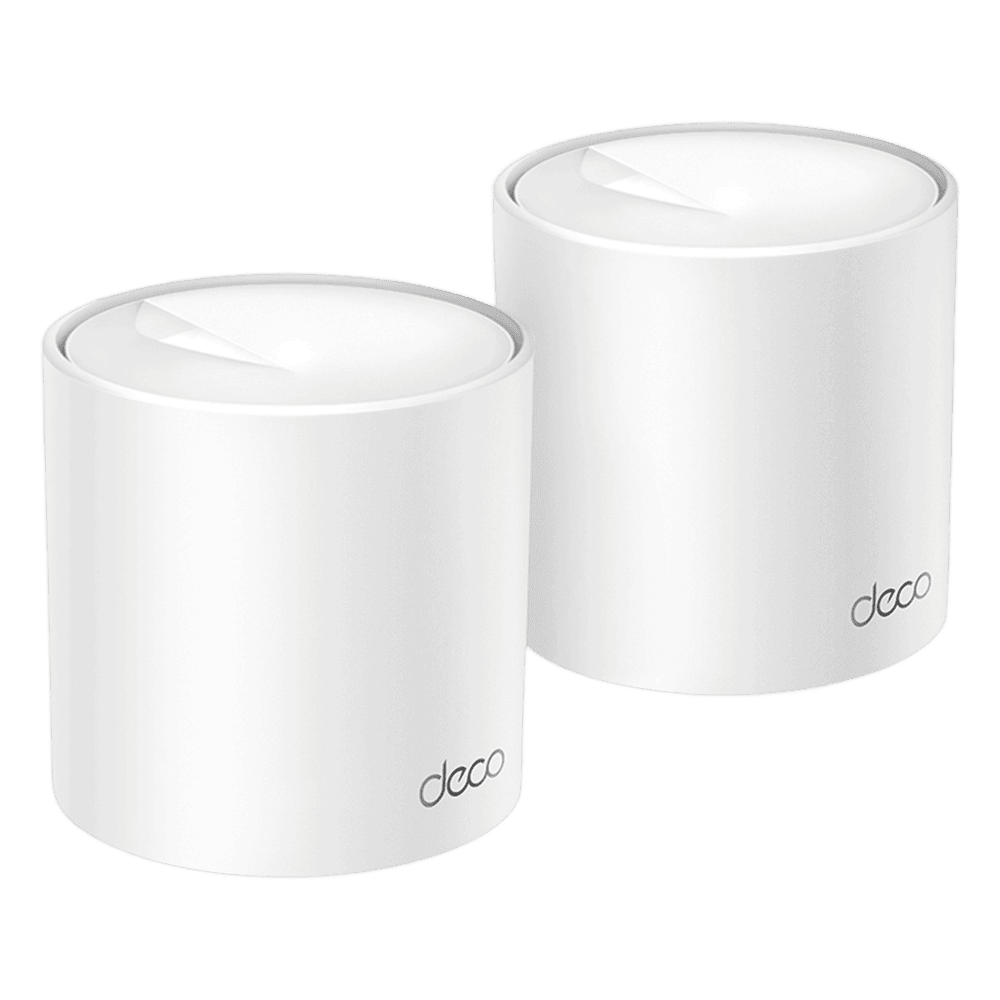 Kit 2 Routers Inalámbricos MESH Interior para Hogar / Doble Banda Wi-Fi 6 AX1500 Mbps / 2 Puerto Gigabit WAN/LAN / 2 Antenas Internas / Administración Mediante la App Deco (iOS, Android) / Protección HomeShield DECOX10-2PACK