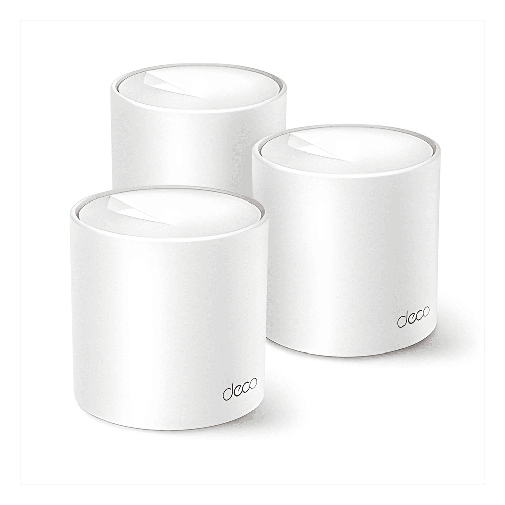 Kit 3 Routers Inalámbricos MESH Interior para Hogar / Doble Banda Wi-Fi 6 AX1500 Mbps / 2 Puerto Gigabit WAN/LAN / 2 Antenas Internas / Administración Mediante la App Deco (iOS, Android) / Protección HomeShield DECOX10-3PACK