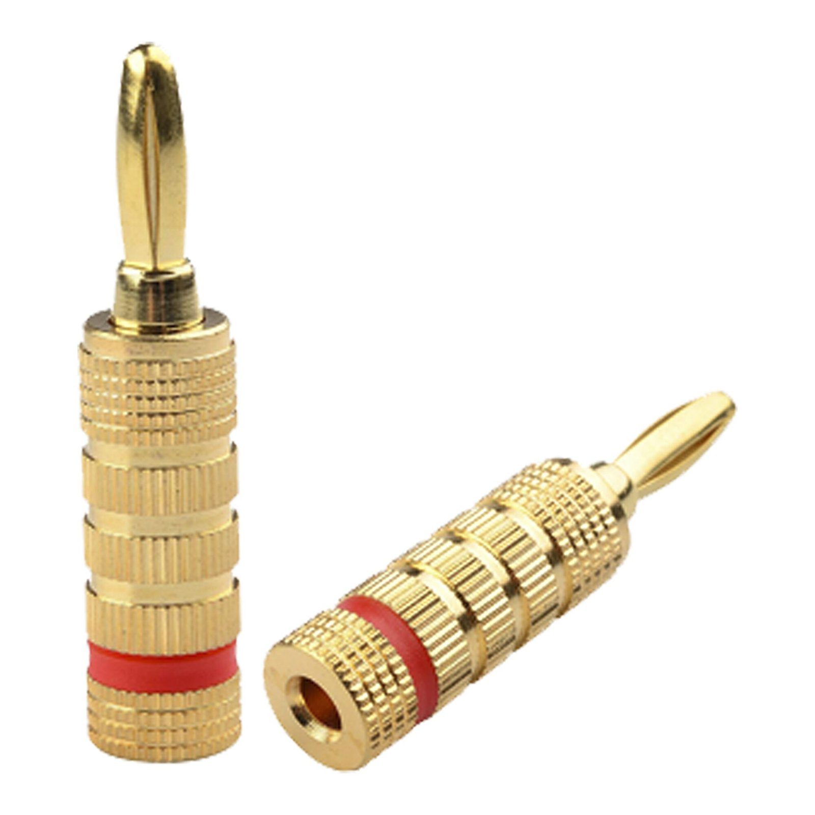 Conector Banana Tipo Tornillo para Bocinas | Instalaciones Profesionales de Audio | Chapado en Oro | Color Rojo (1 Pieza) EP-BSCR - EPCOM PROAUDIO