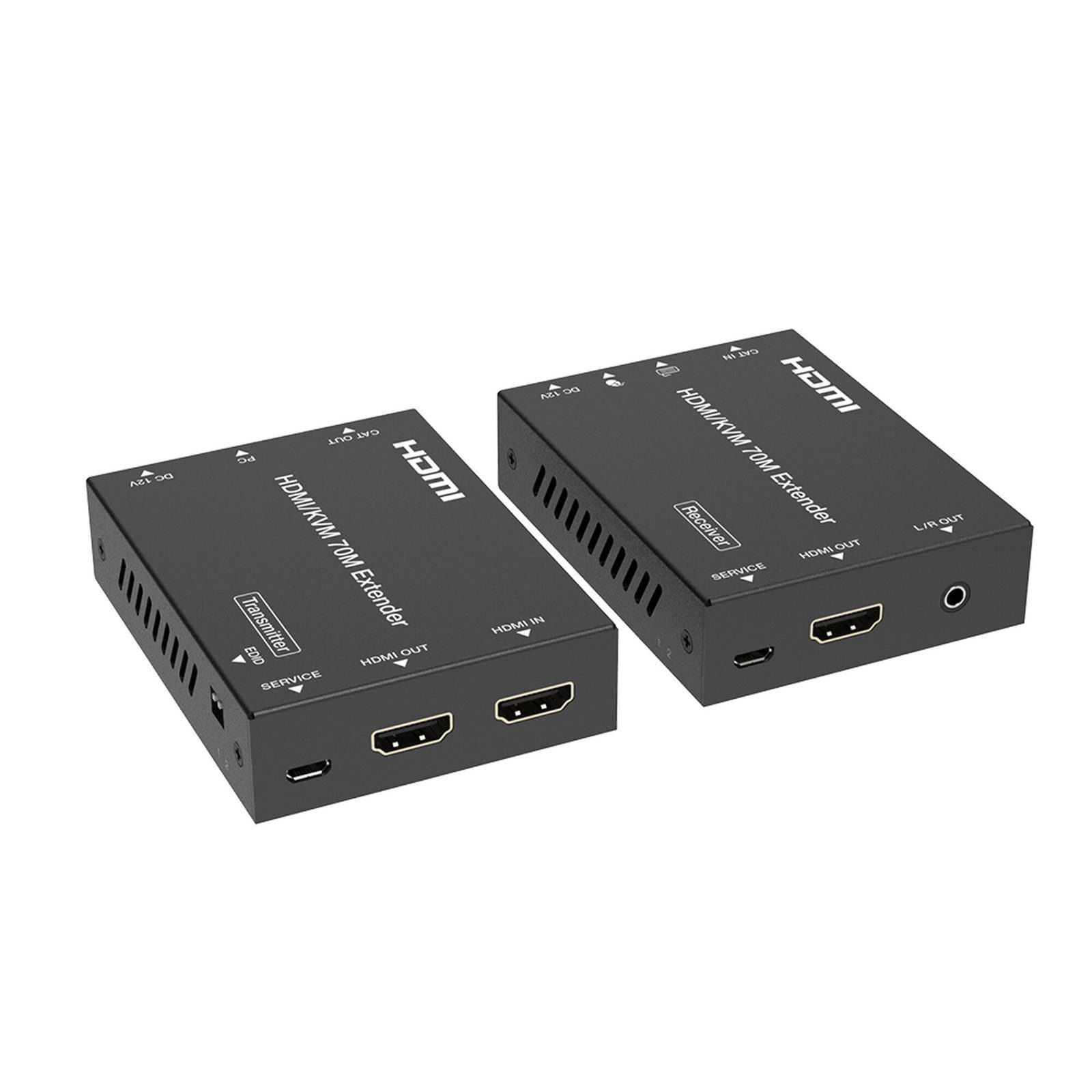 Kit Extensor HDMI con KVM | 70m | 4K2K@60Hz | 4:4:4 |  HDMI2.0b y HDCP 2.2 | Salida de Audio 3.5mm | Admite PoC | Admite USB 1.1 EPC-EDB70K - EPCOM PROAUDIO